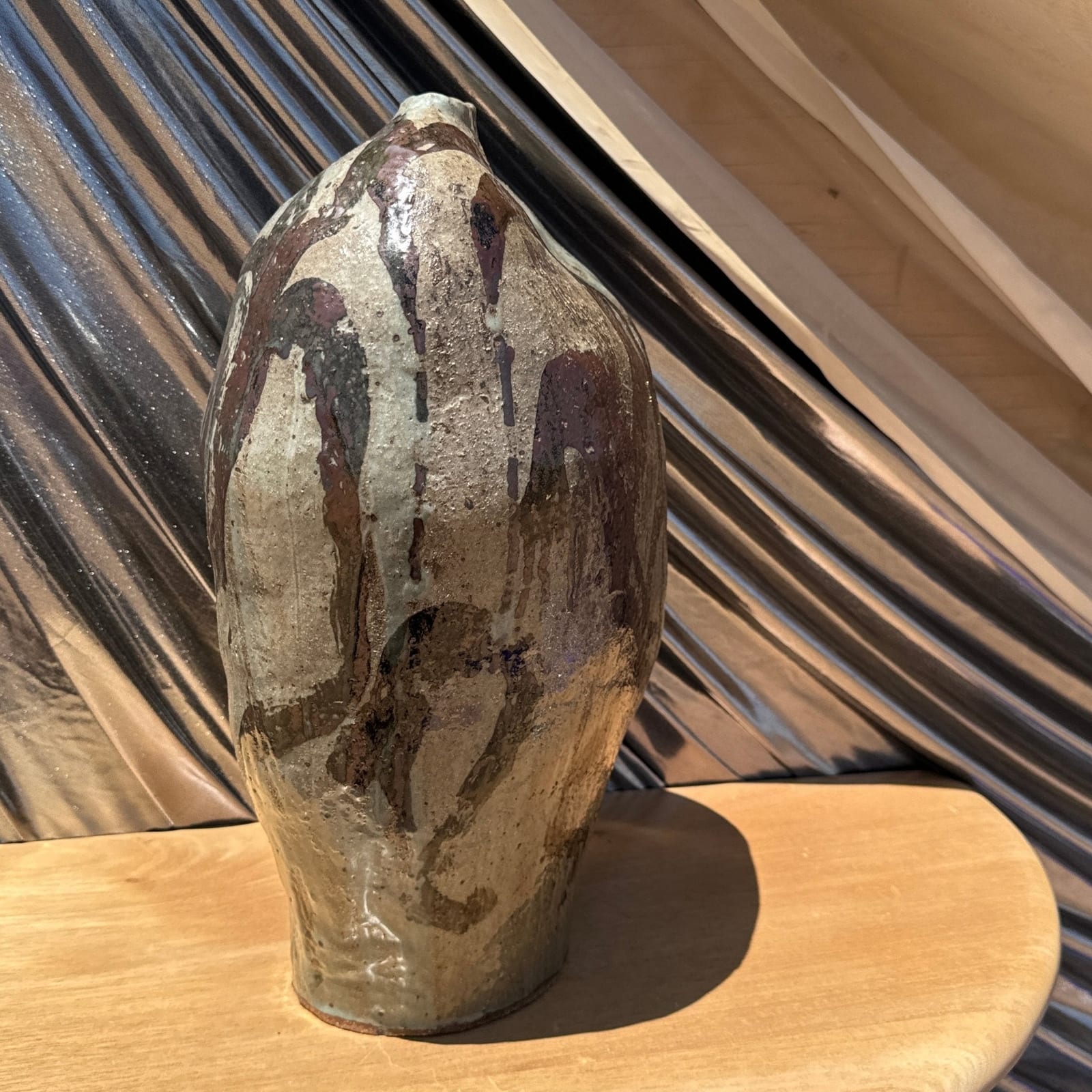 Artist-Made Freeform Oversized Glazed Bulbous Vase - Monte Visión