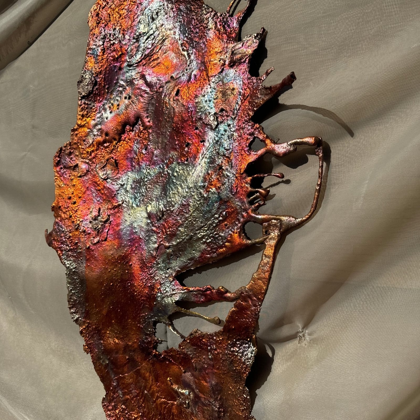 Artist-Made Patina Copper Oversized Art Slab - Monte Visión