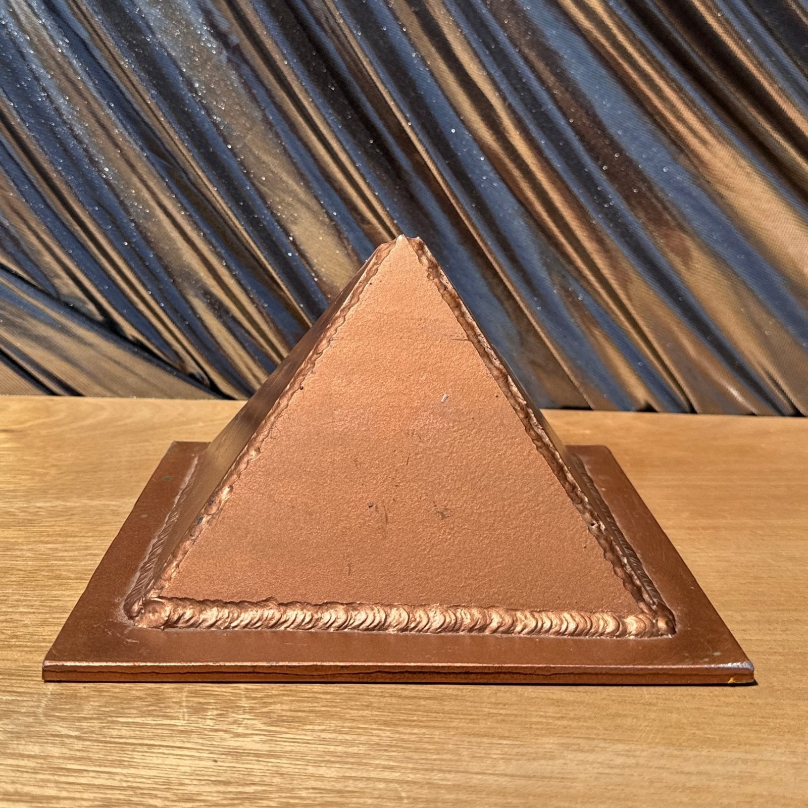 Artist-Made Welded Copper Pyramid Coin Bank - Monte Visión