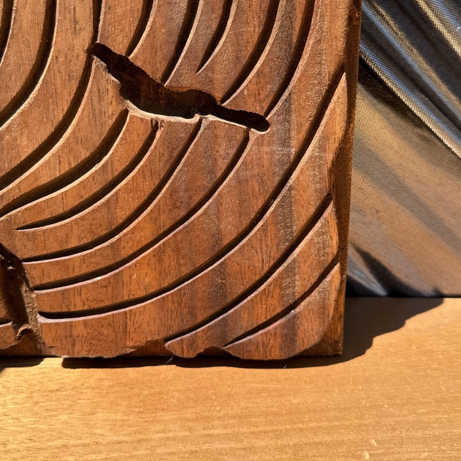 Vintage Carved Wood Spiral Wall Art Plaque - Monte Visión