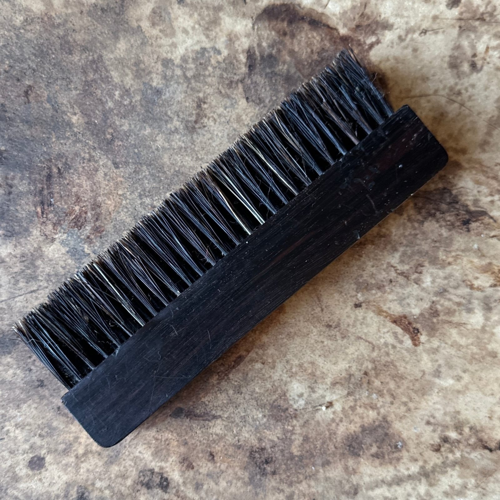 1930's Ebony Wood & Brass Chain Hermes Lint Brush - Monte Visión