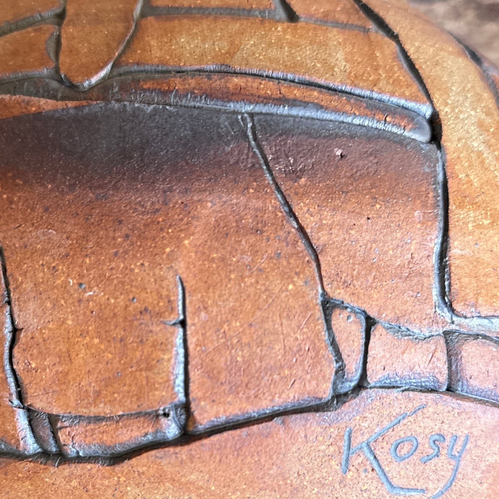 1970's Signed Textured Studio Pottery Vase - Monte Visión