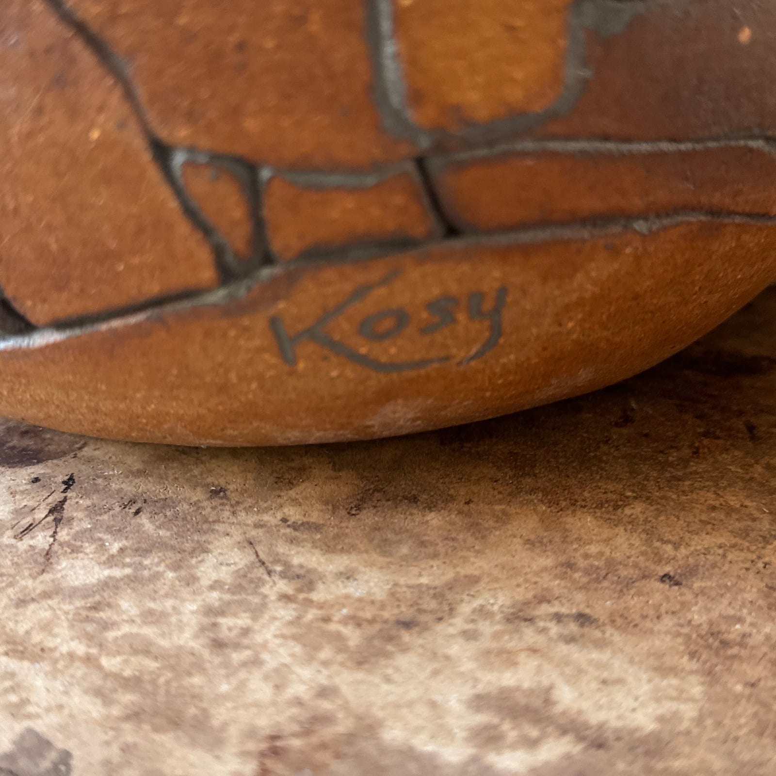 1970's Signed Textured Studio Pottery Vase - Monte Visión