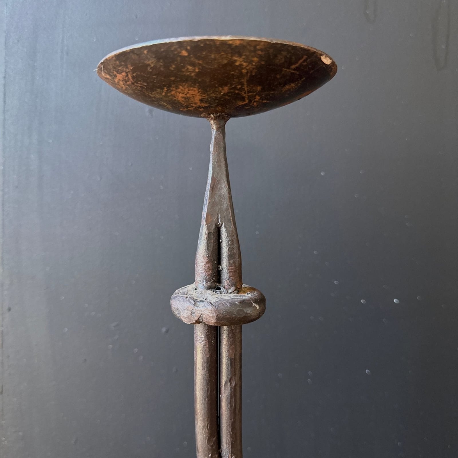 Artist-Made Single Steel Knot Oversized Candlestick - Monte Visión