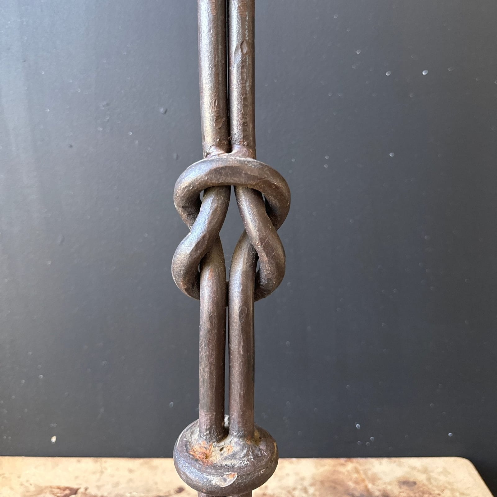 Artist-Made Single Steel Knot Oversized Candlestick - Monte Visión