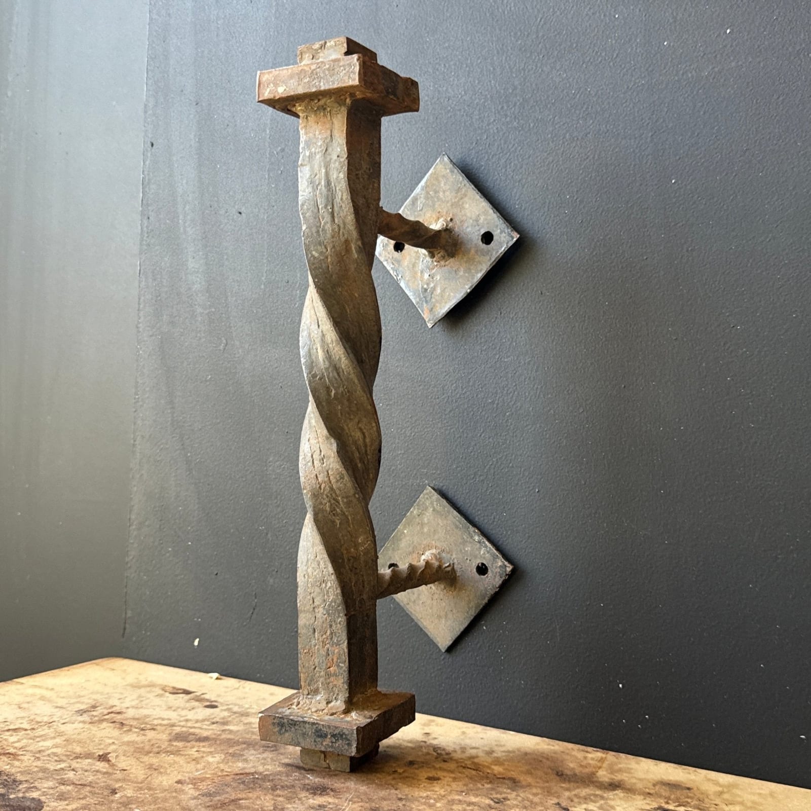 Artist-Made Twisted Steel Oversized Door Handle - Monte Visión