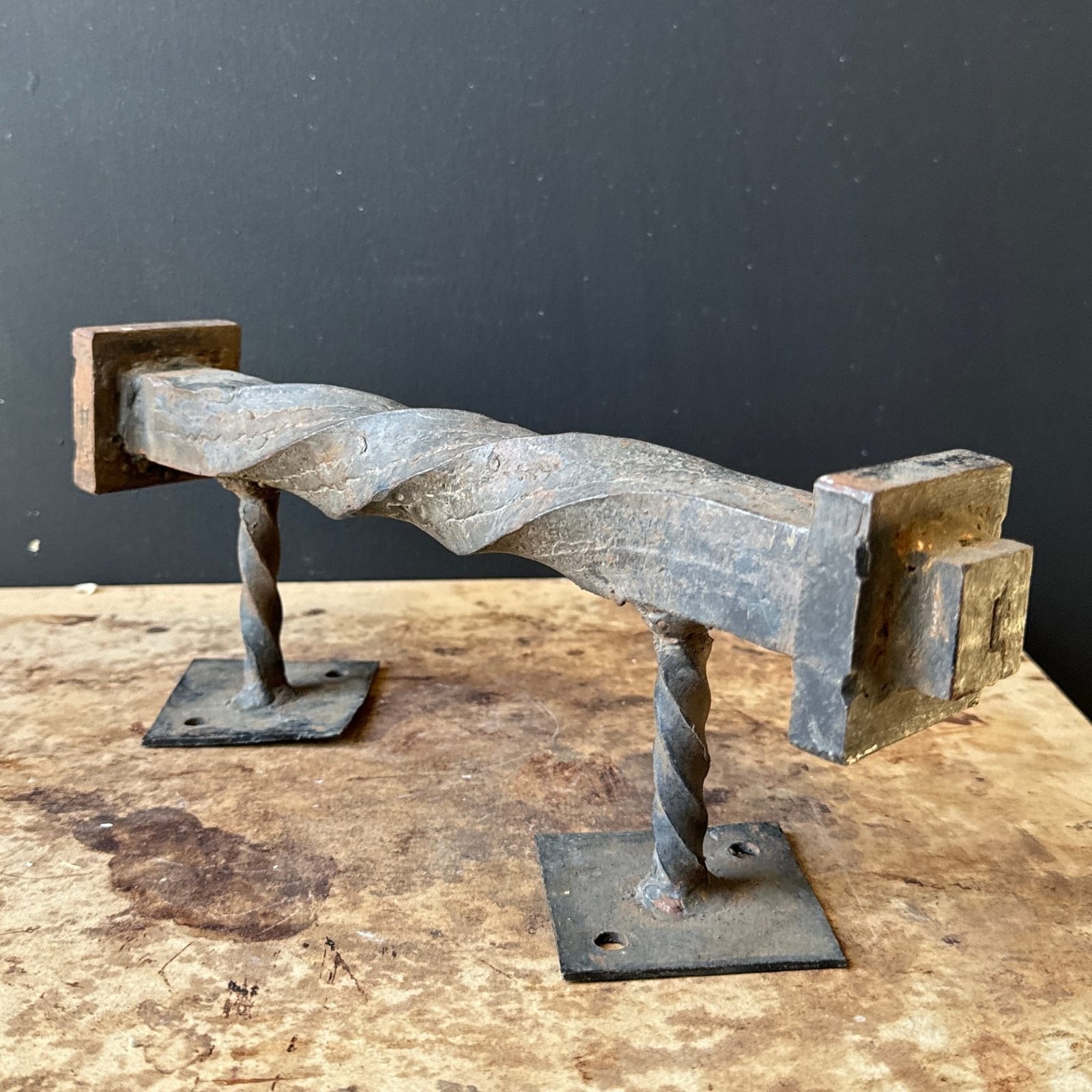 Artist-Made Twisted Steel Oversized Door Handle - Monte Visión
