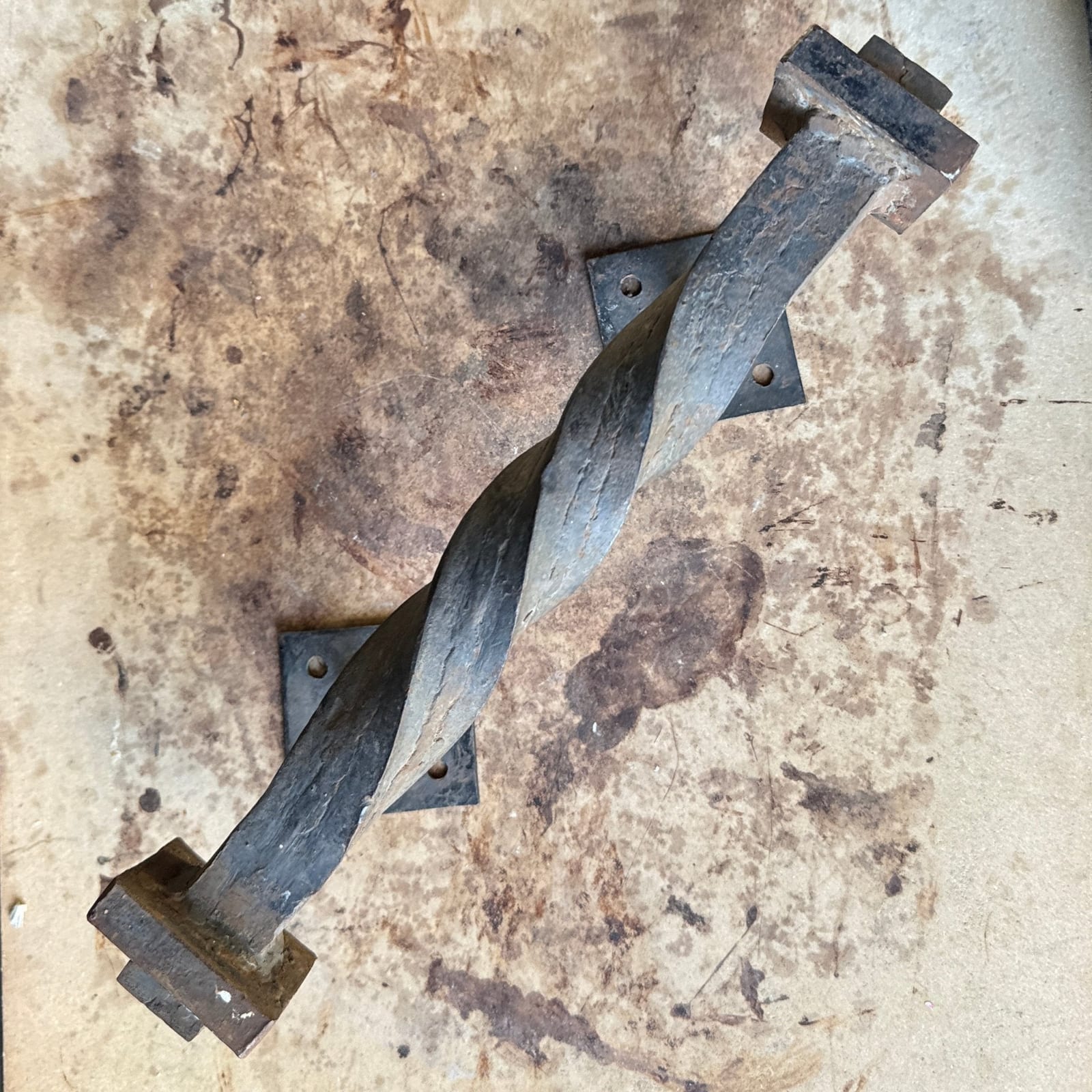 Artist-Made Twisted Steel Oversized Door Handle - Monte Visión