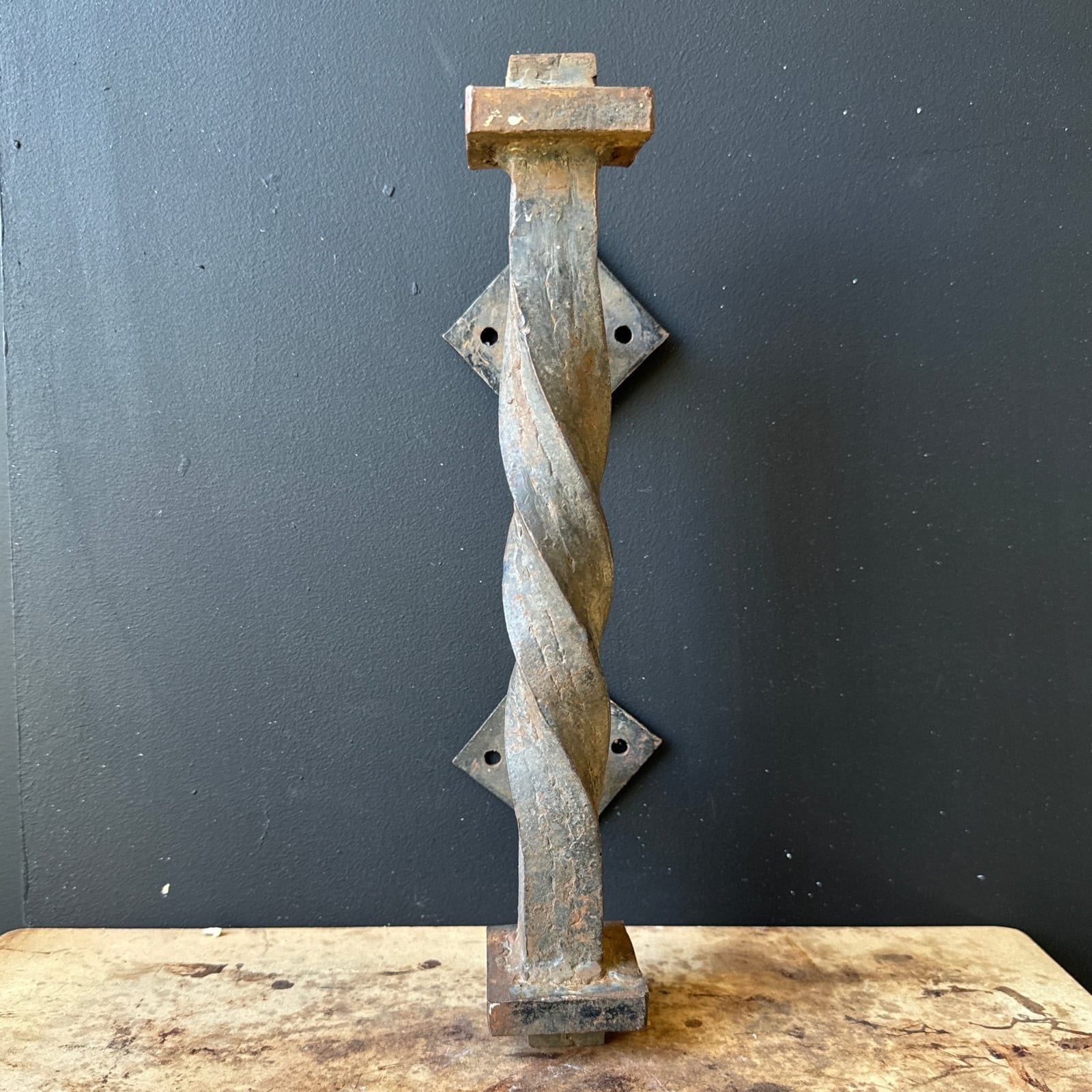 Artist-Made Twisted Steel Oversized Door Handle - Monte Visión