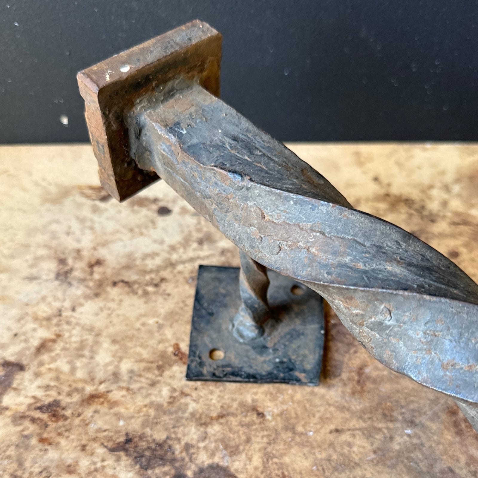 Artist-Made Twisted Steel Oversized Door Handle - Monte Visión