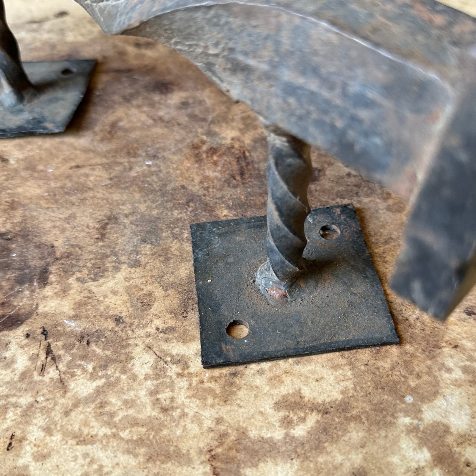 Artist-Made Twisted Steel Oversized Door Handle - Monte Visión