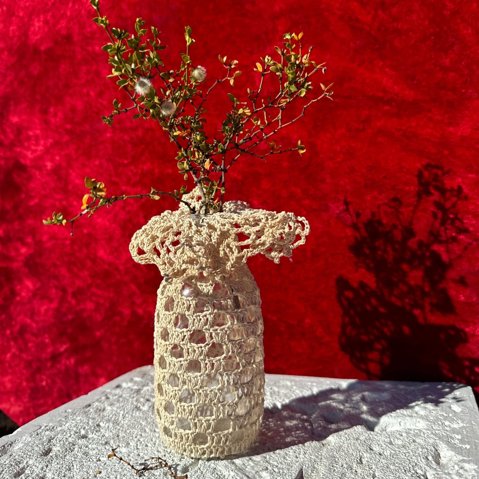 Crocheted Vintage Glass Vase - Monte Visión