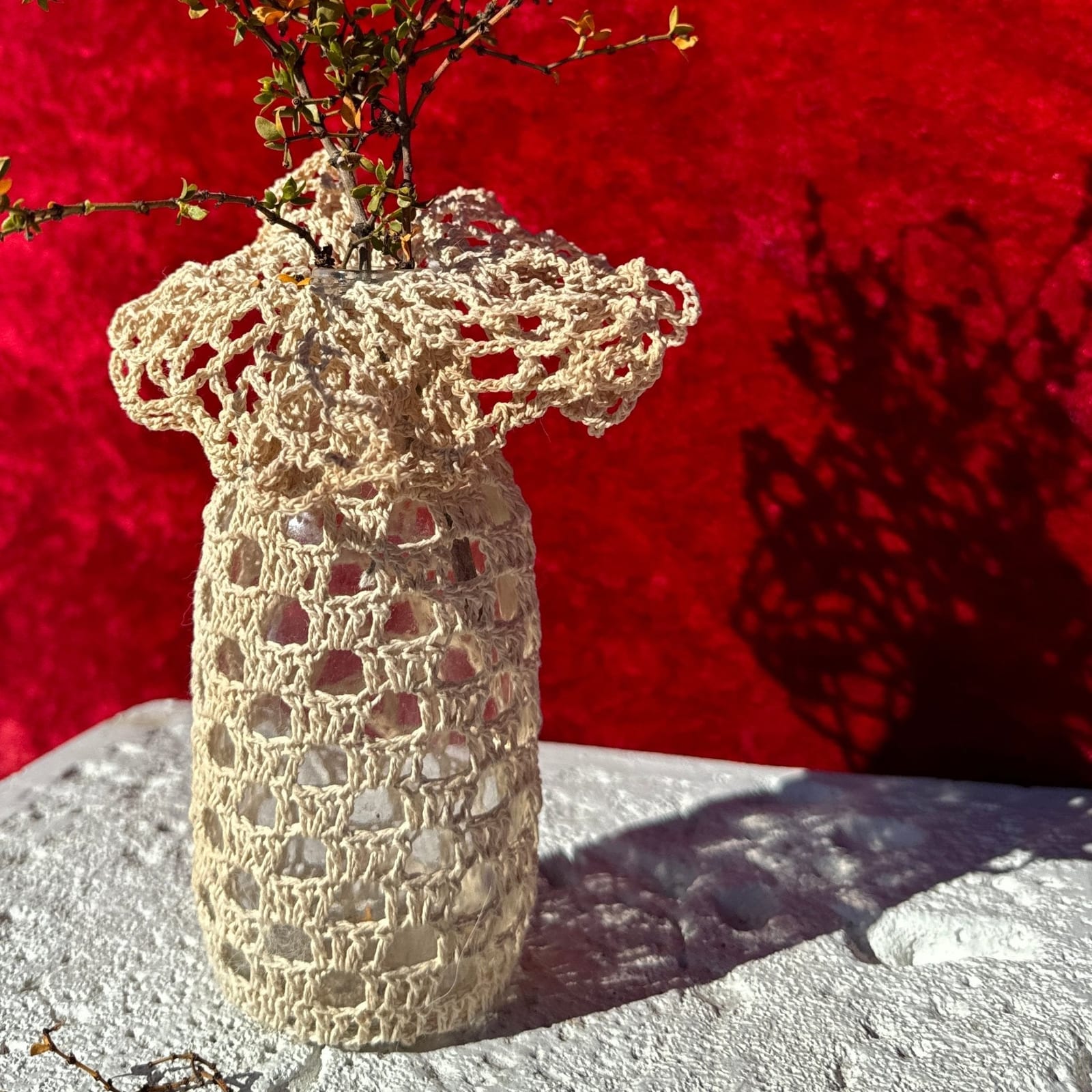 Crocheted Vintage Glass Vase - Monte Visión