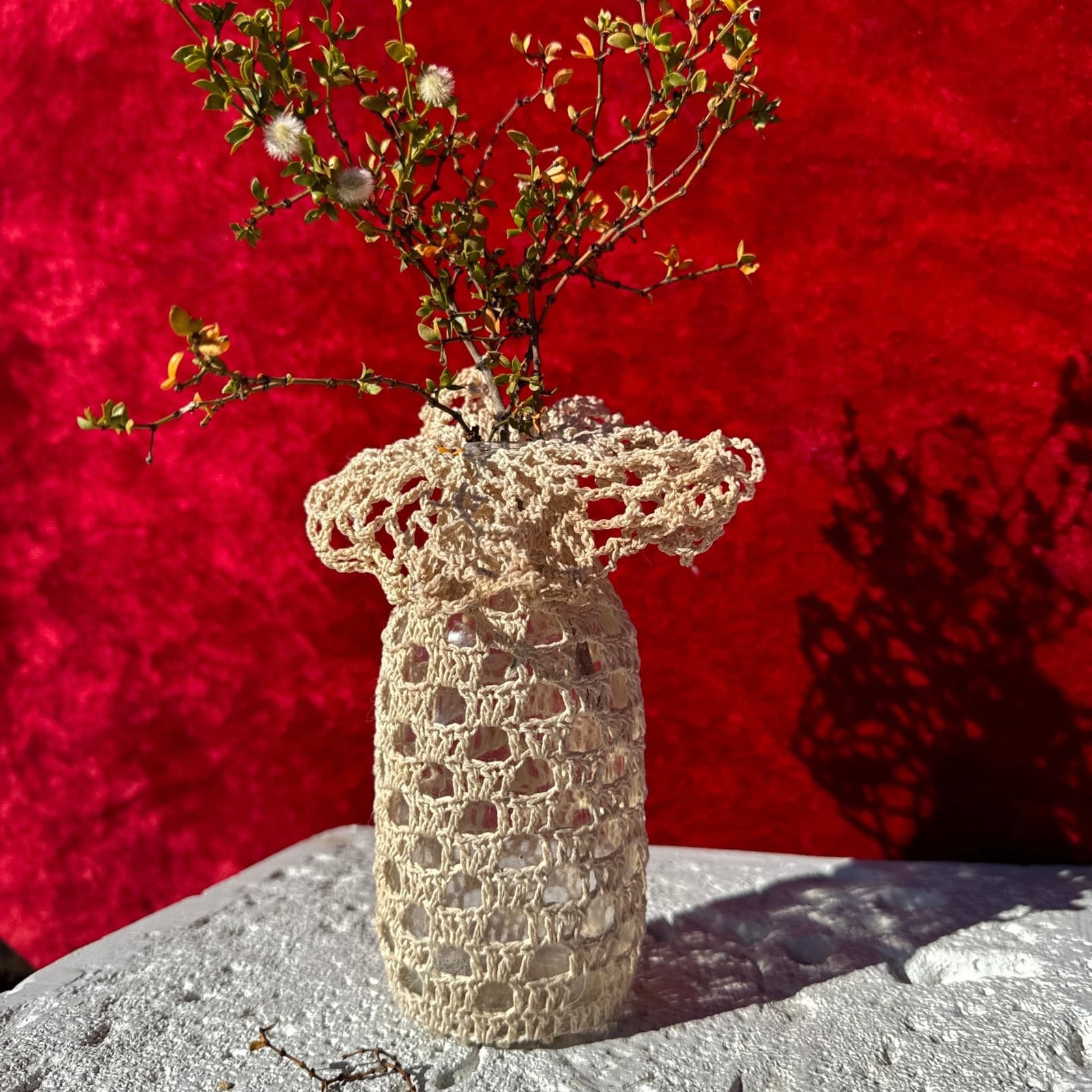 Crocheted Vintage Glass Vase - Monte Visión