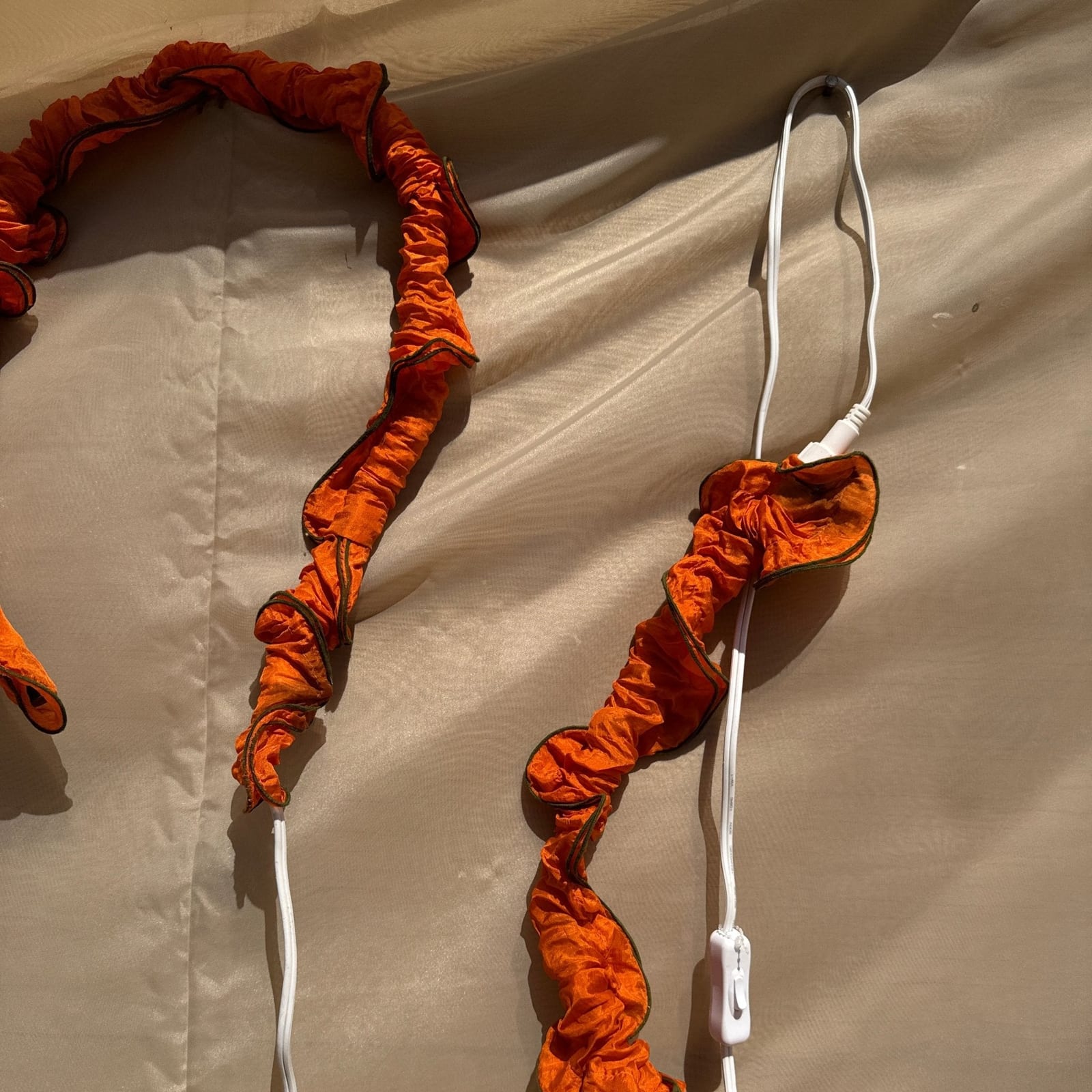 Early 2000's Orange Silk Bendy Rope Lights - Monte Visión