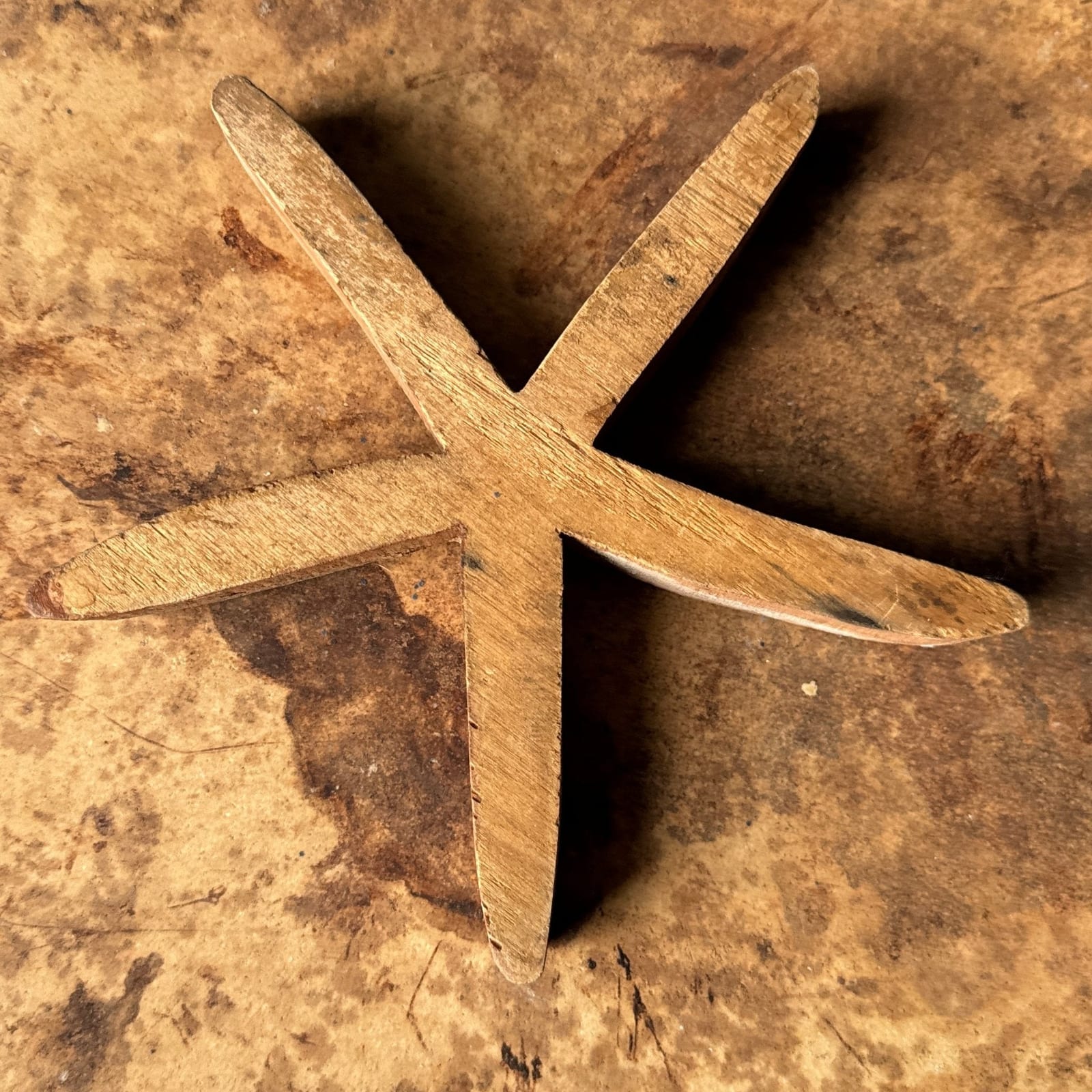 Hand-Carved Vintage Raw Wood Starfish - Monte Visión