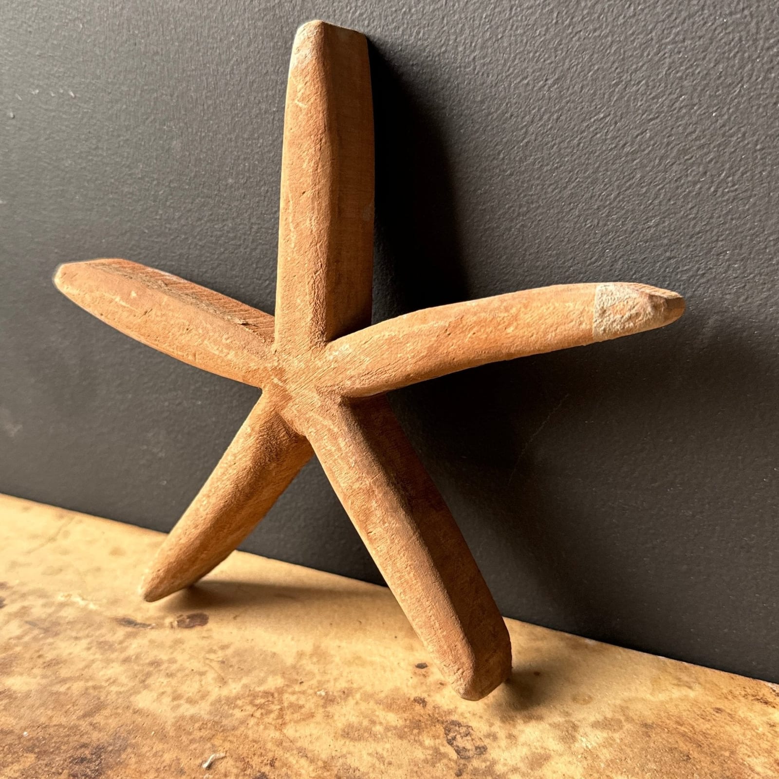 Hand-Carved Vintage Raw Wood Starfish - Monte Visión