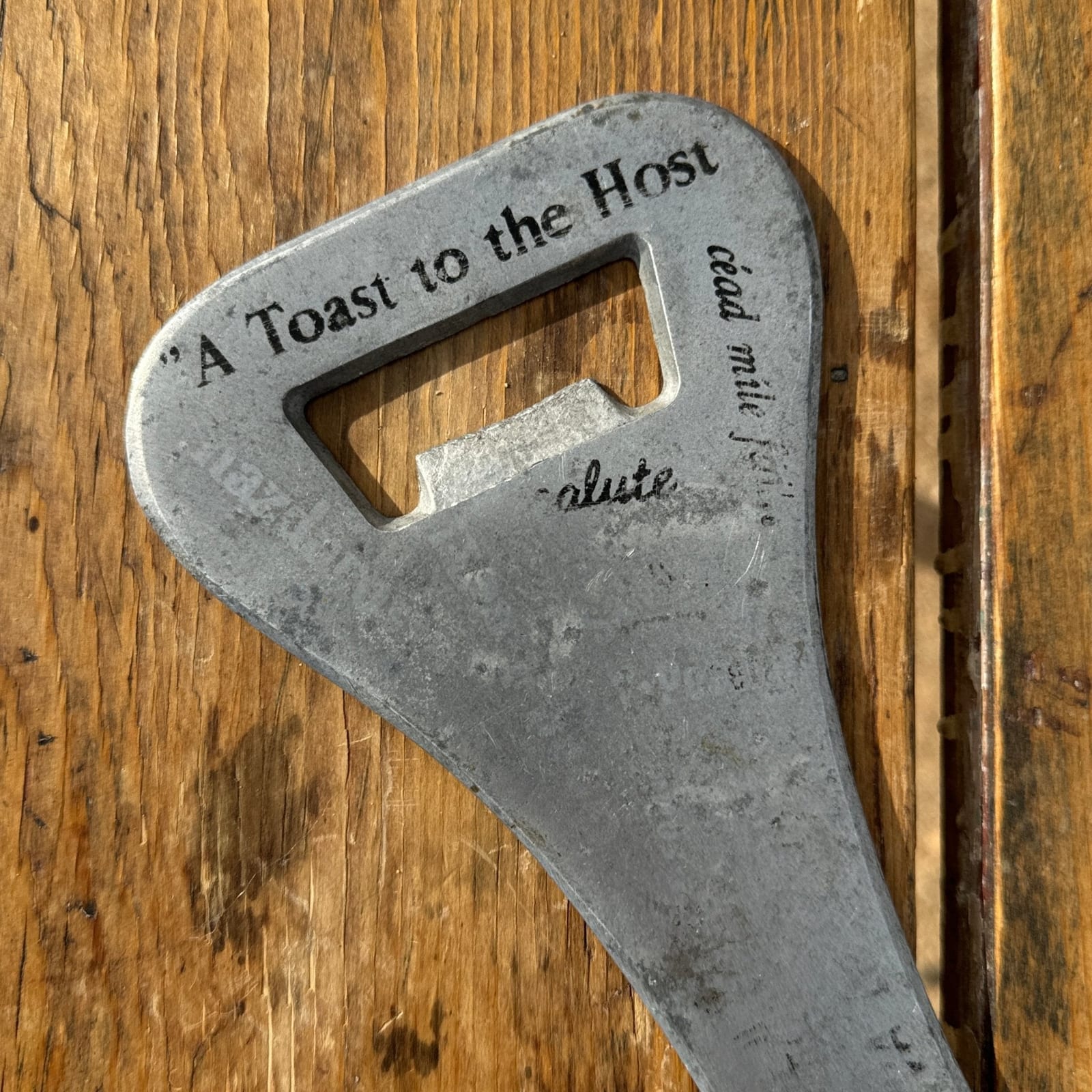 Oversized 1940's Aluminum Bottle Opener - Monte Visión