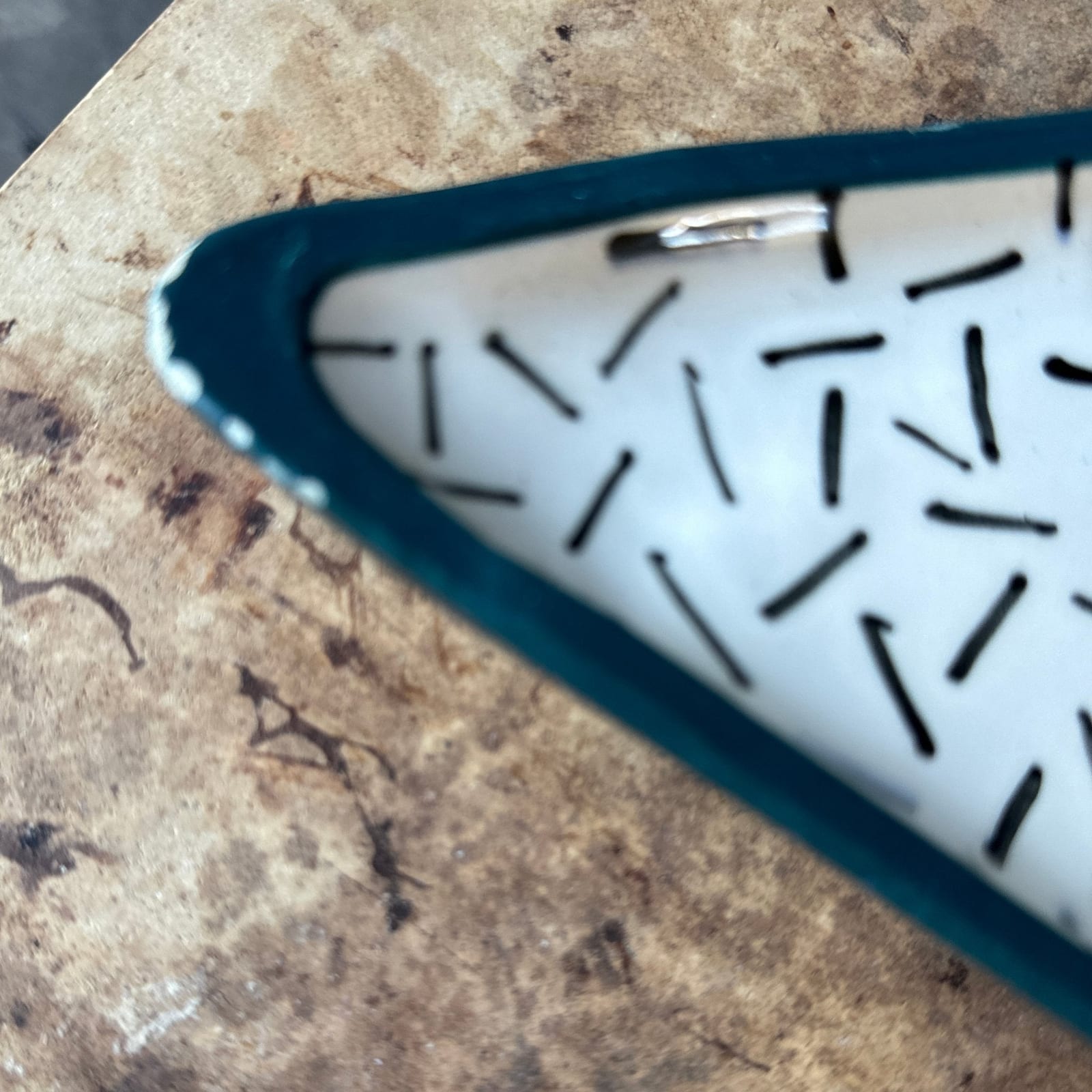 Postmodern Artist-Made Triangular Confetti Dish - Monte Visión