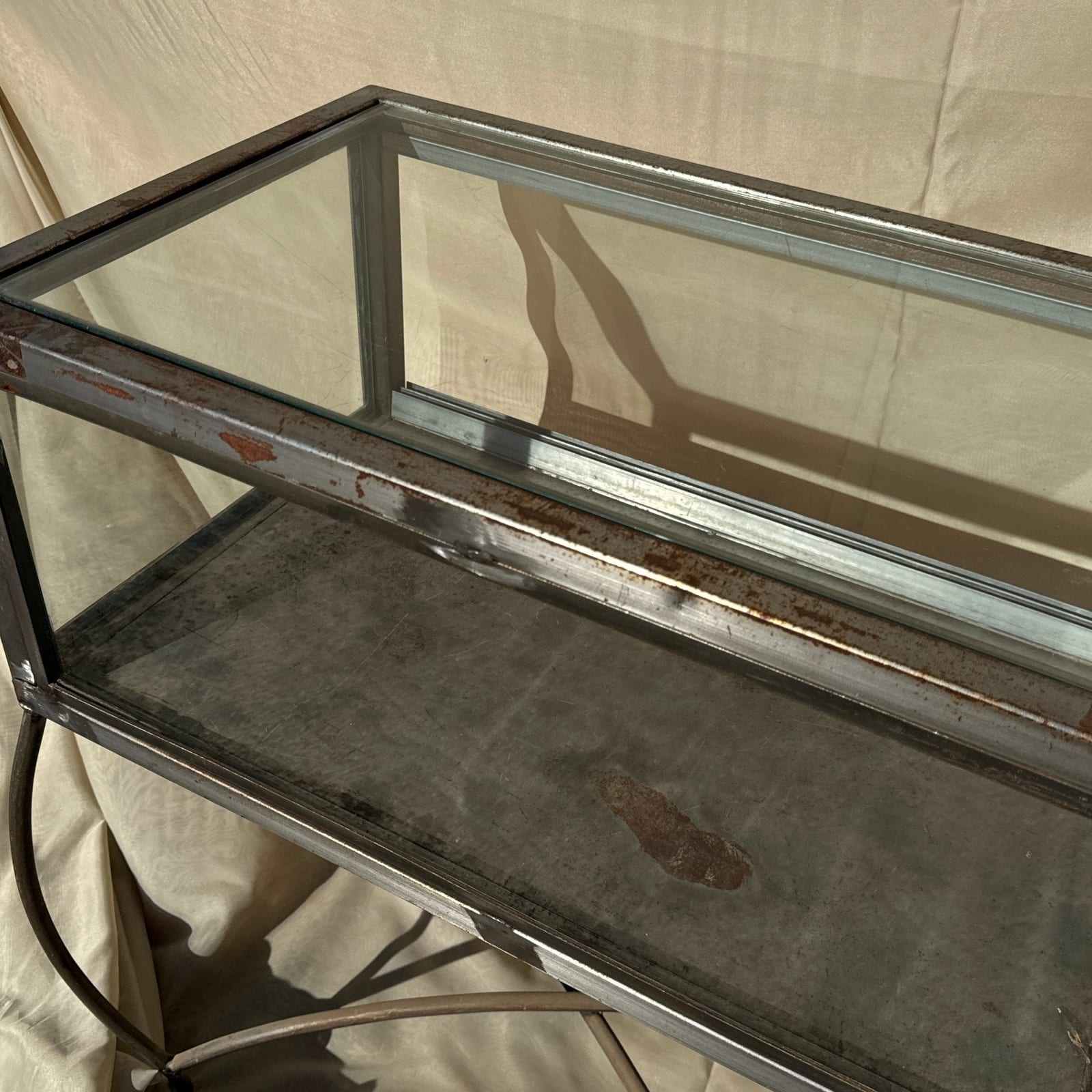 Postmodern Artist-Made Welded Steel & Glass Display Case - Monte Visión