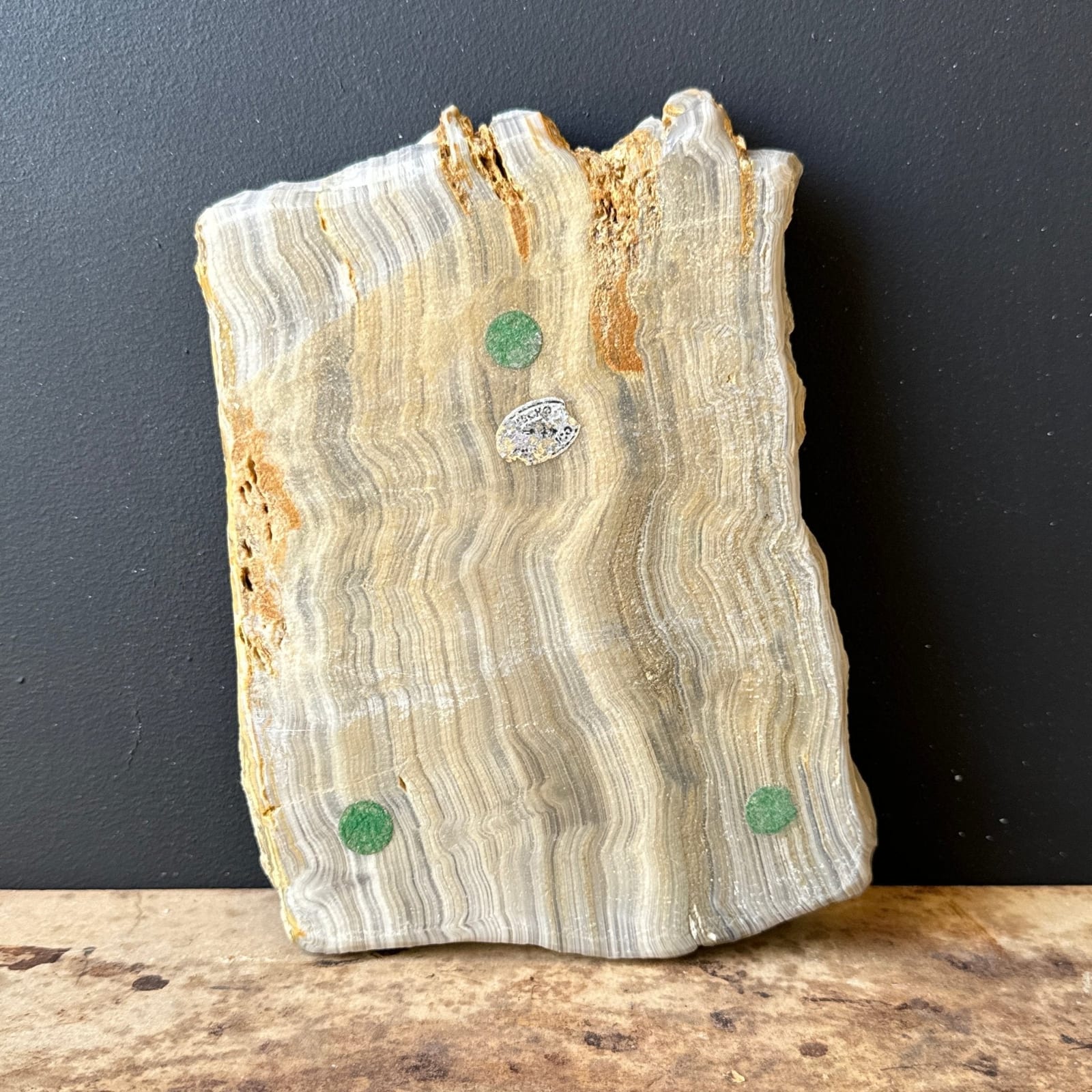 Postmodern Gray & Brown Stone Slab Ashtray - Monte Visión