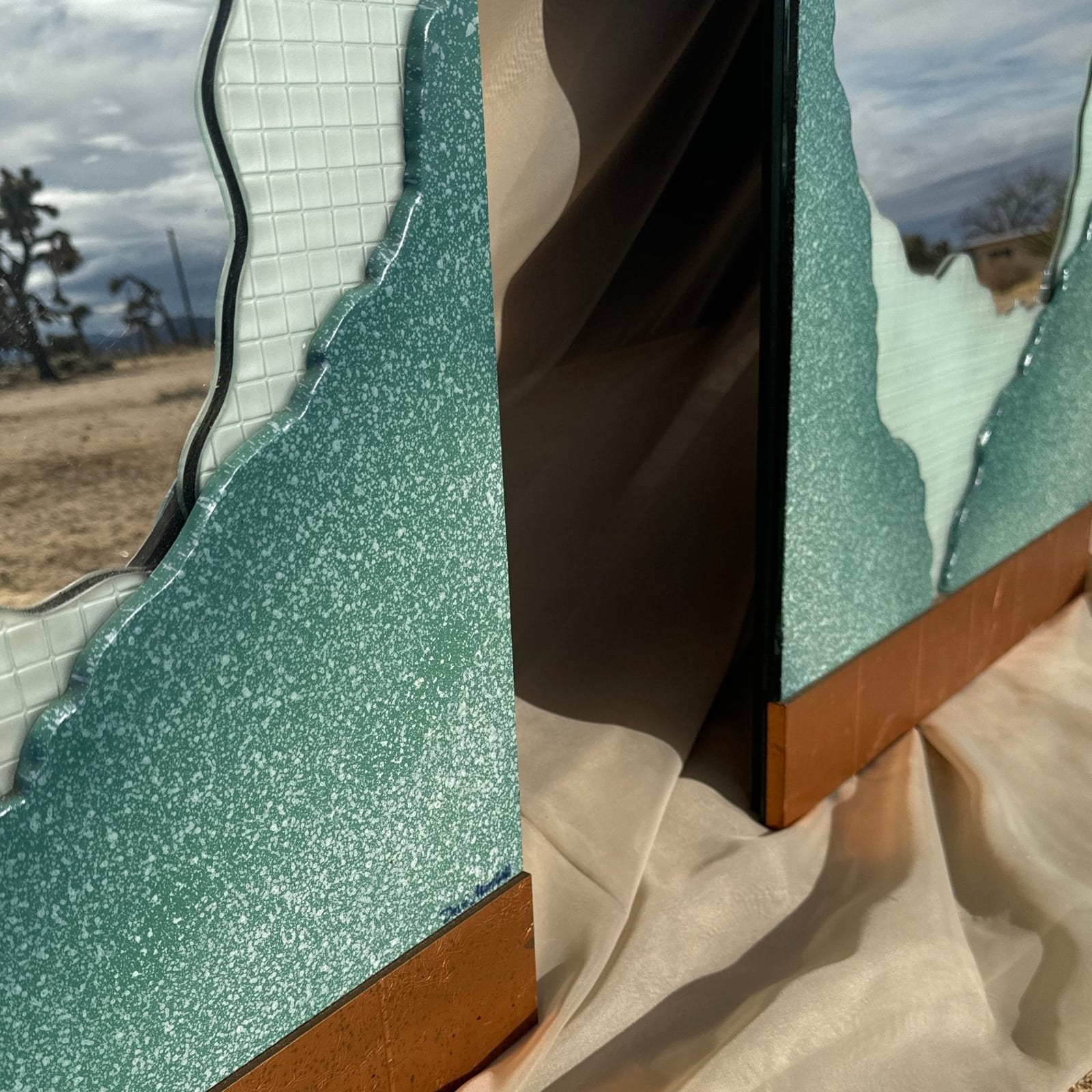 Postmodern Monumental David Marshall Wall Mirror - Monte Visión