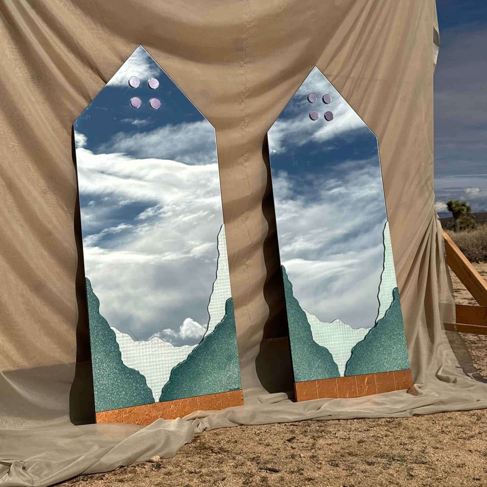 Postmodern Monumental David Marshall Wall Mirror - Monte Visión