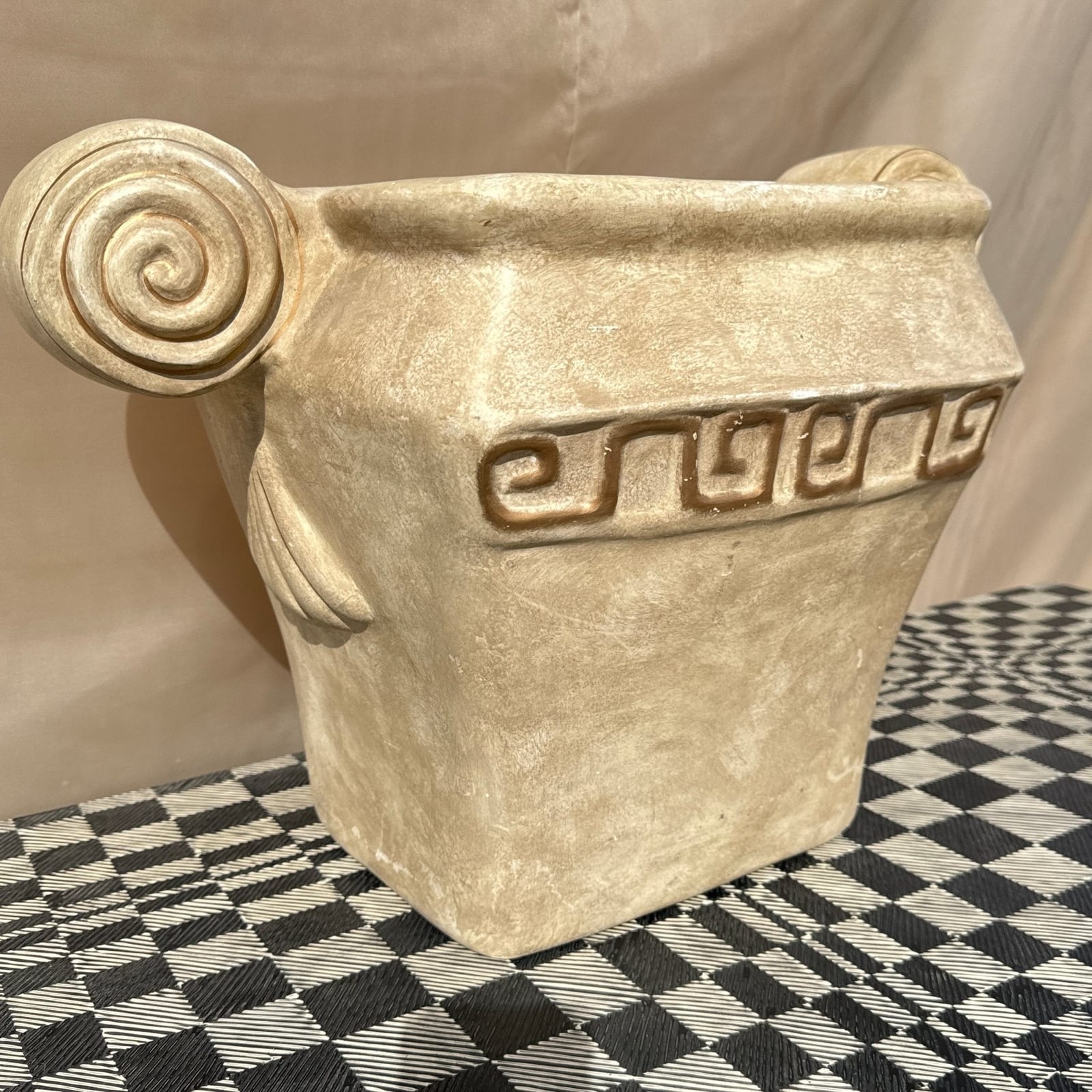 Postmodern Oversized Scroll Trompe L'Oeil Planter - Monte Visión