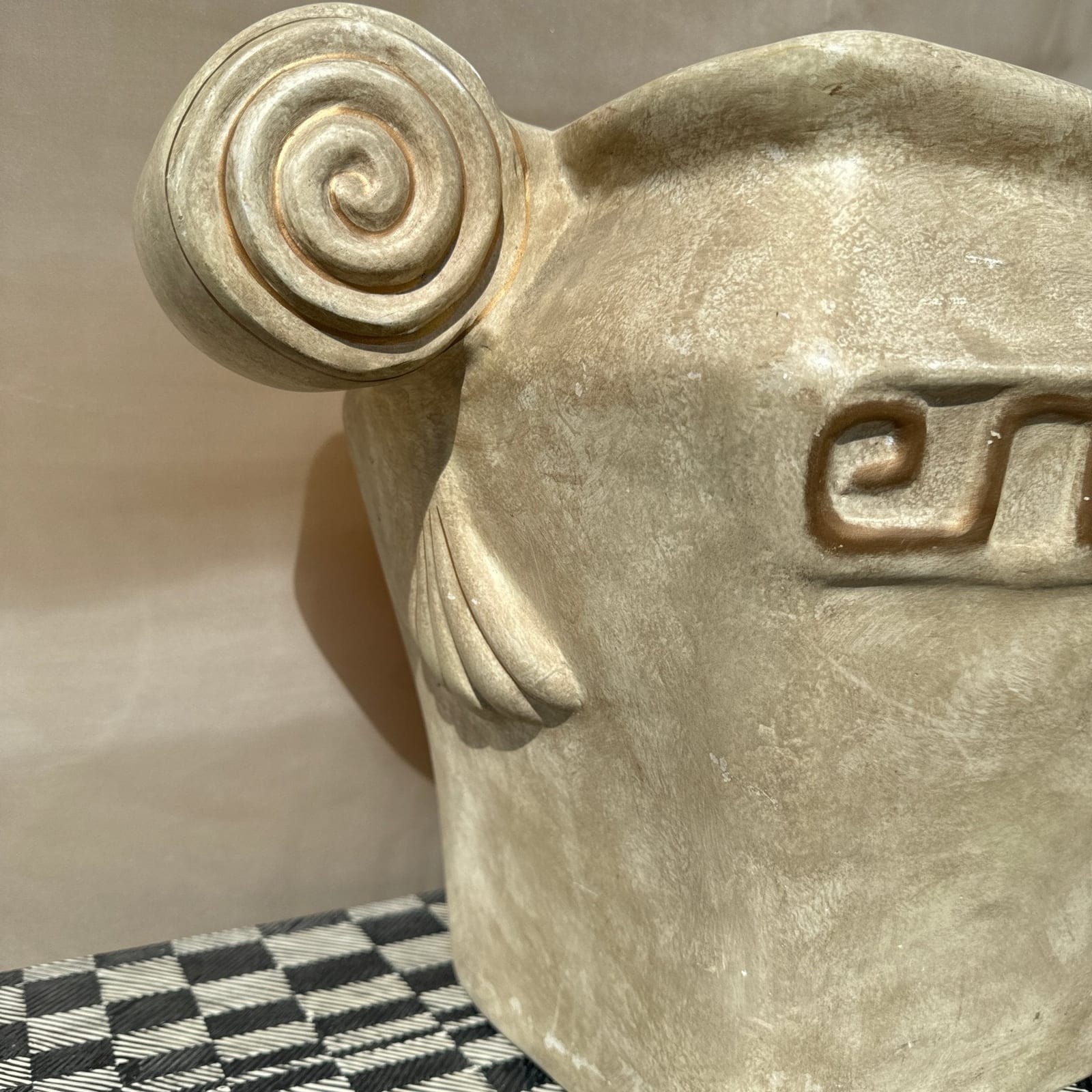 Postmodern Oversized Scroll Trompe L'Oeil Planter - Monte Visión