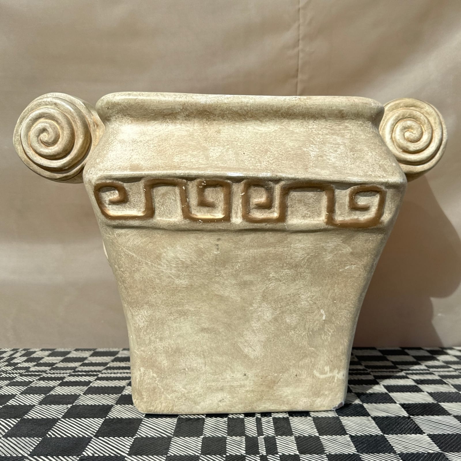 Postmodern Oversized Scroll Trompe L'Oeil Planter - Monte Visión