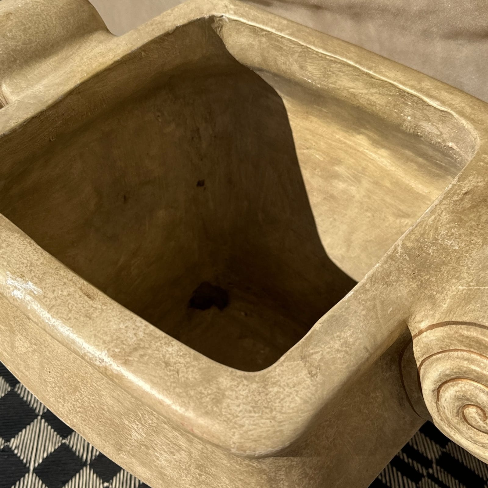 Postmodern Oversized Scroll Trompe L'Oeil Planter - Monte Visión