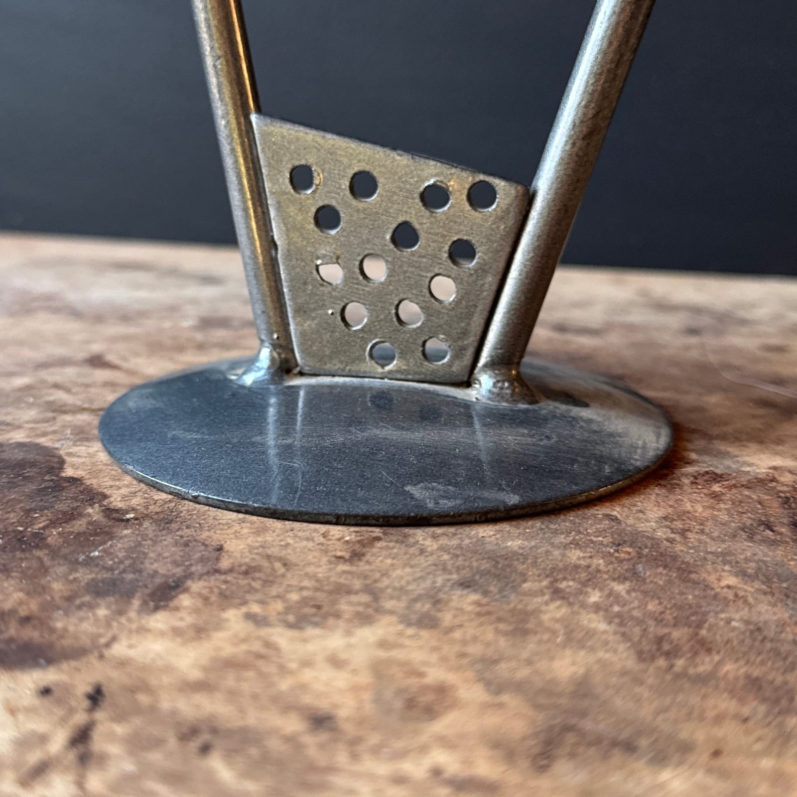 Postmodern Perforated Metal Double Candlestick - Monte Visión