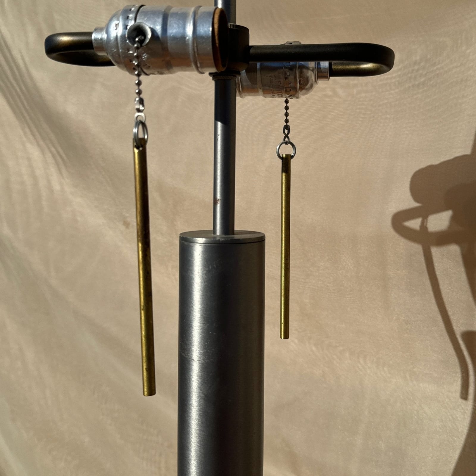 Postmodern Spun Aluminum & Brass Table Lamps- Set Of 2 - Monte Visión
