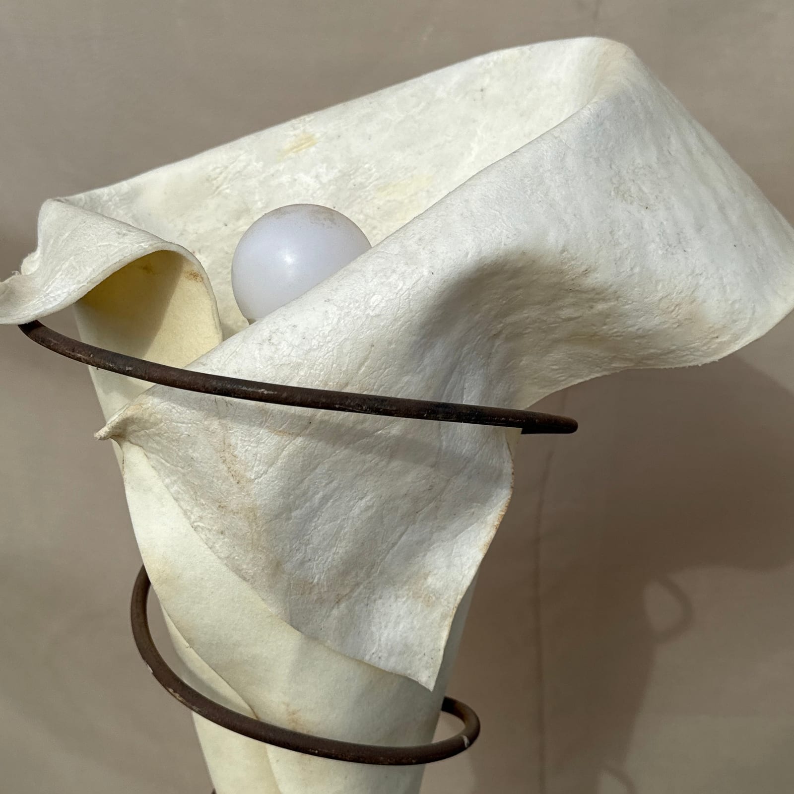 Postmodern Swirled Base & Freeform Rawhide Floor Lamp - Monte Visión