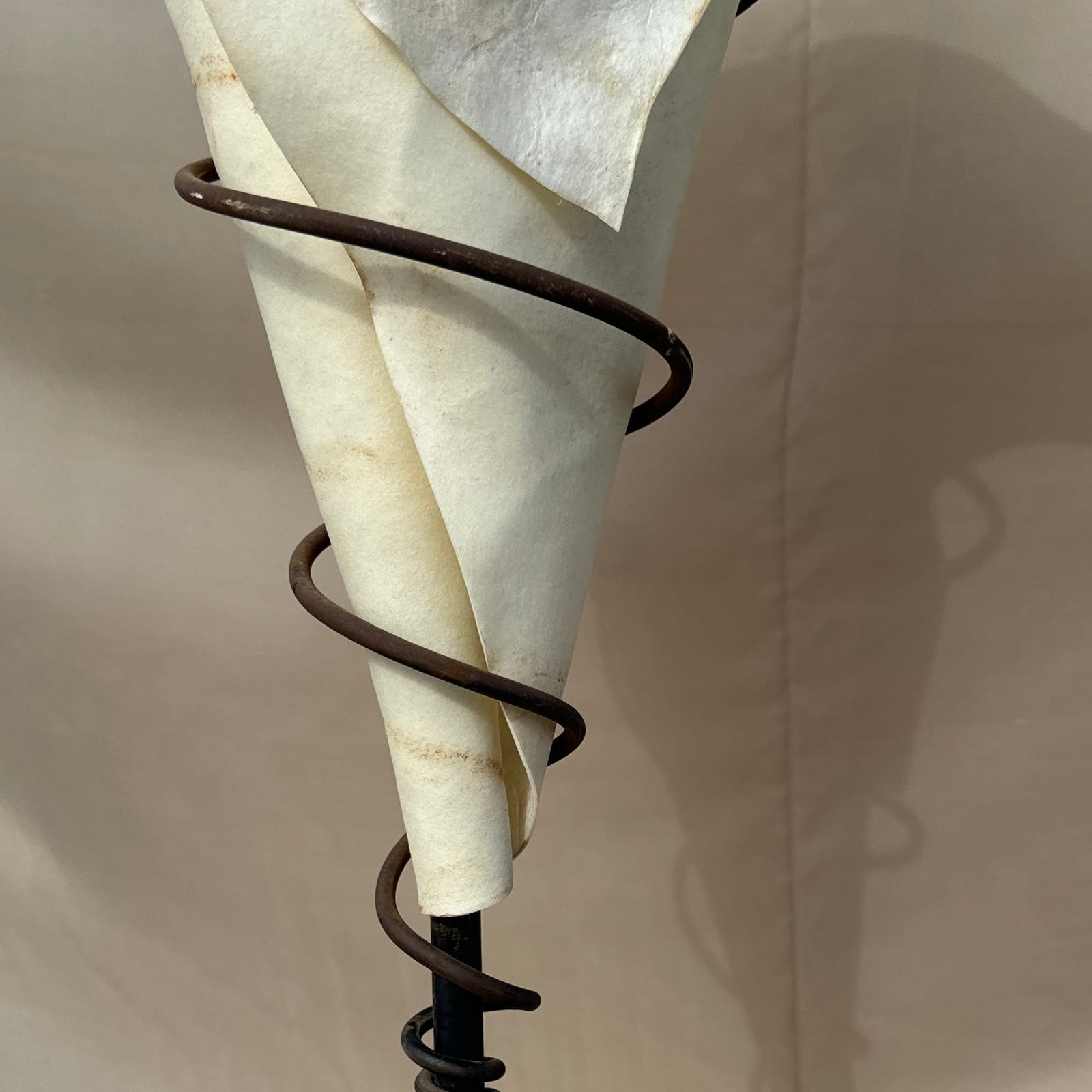 Postmodern Swirled Base & Freeform Rawhide Floor Lamp - Monte Visión