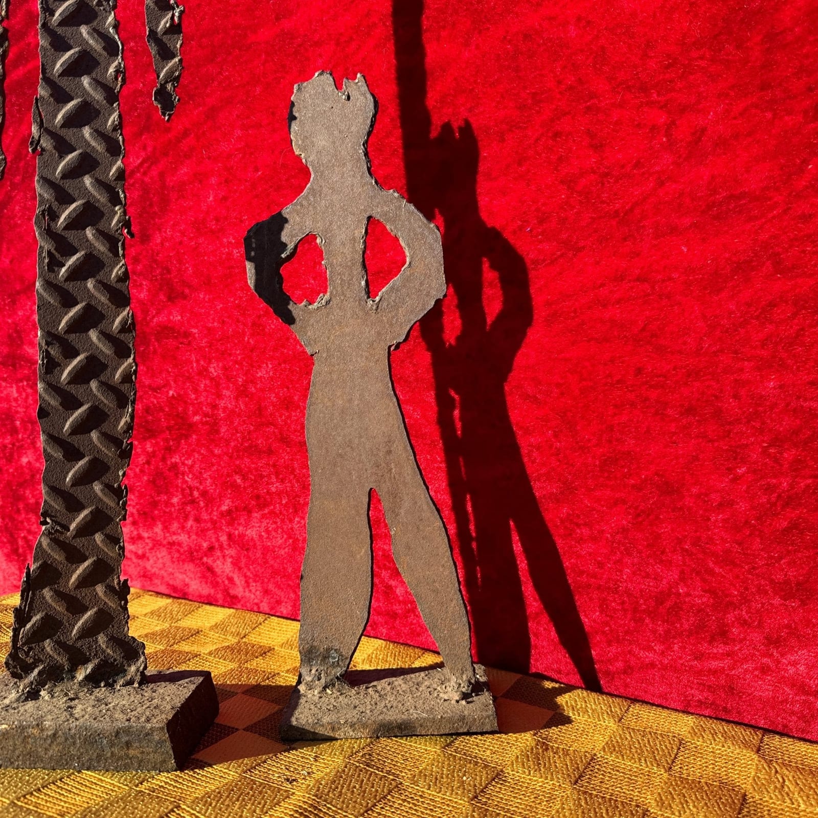 Postomodern Torch-Cut Steel Men Sculptures Duo - Monte Visión