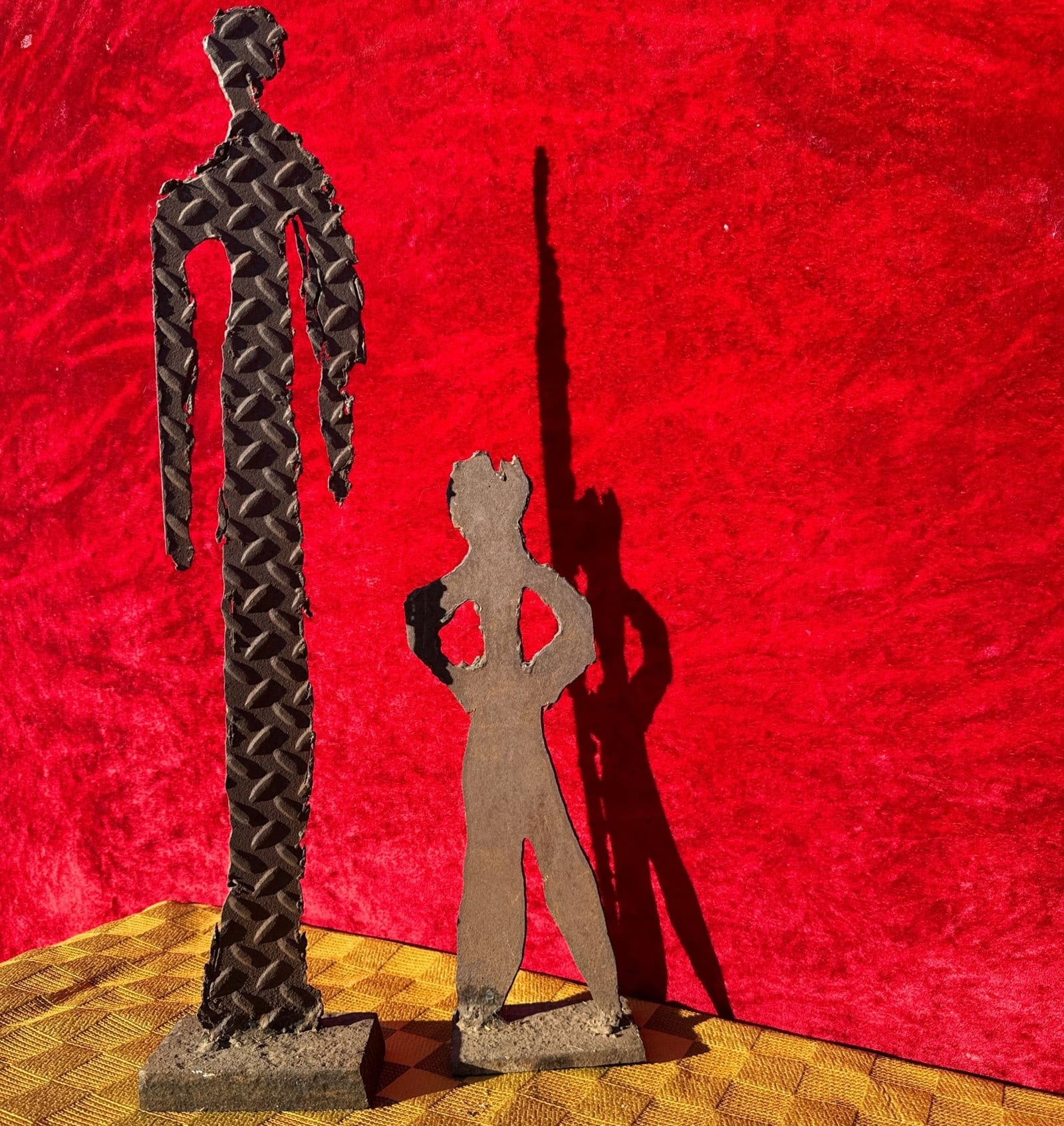 Postomodern Torch-Cut Steel Men Sculptures Duo - Monte Visión