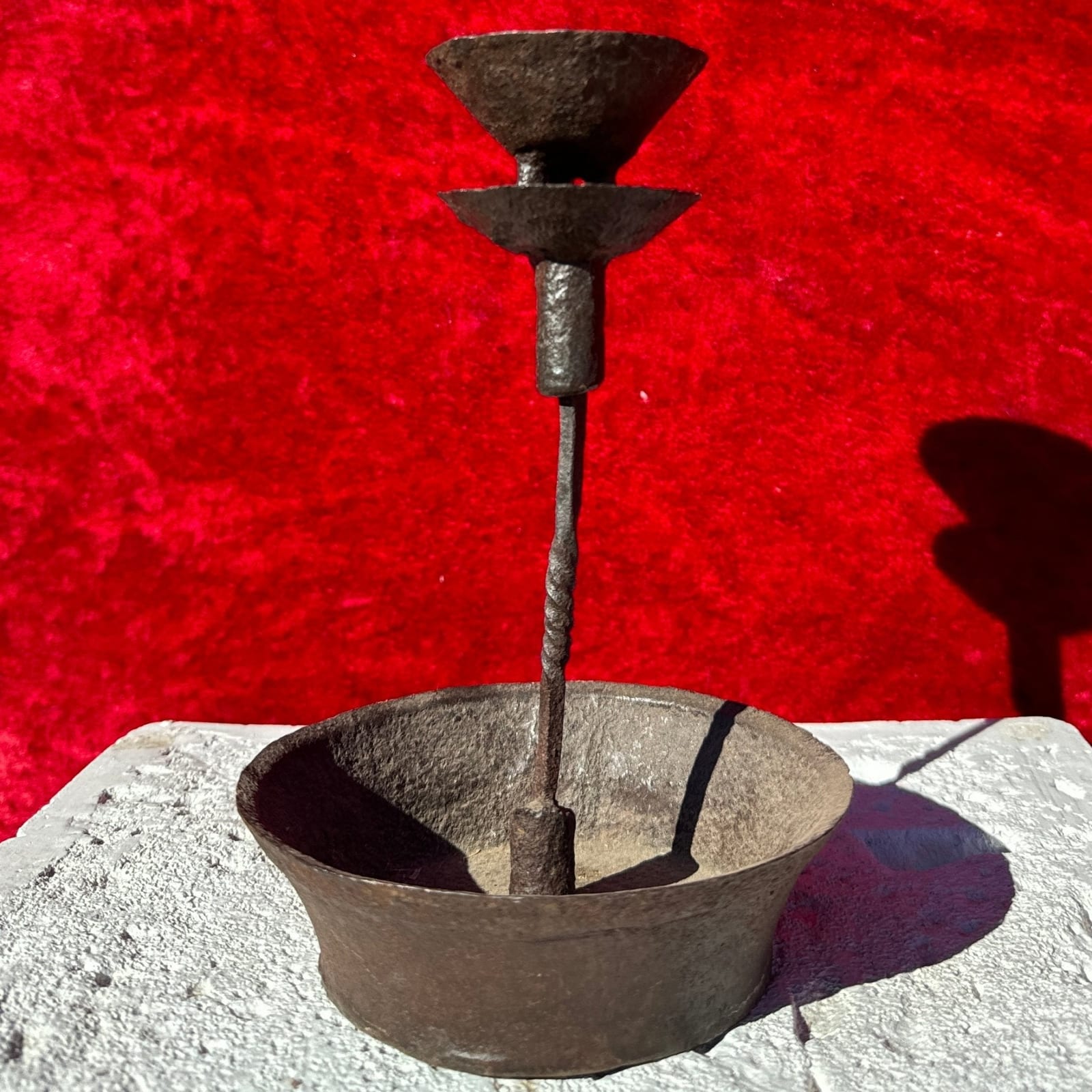 Single Antique Metal Candlestick - Monte Visión