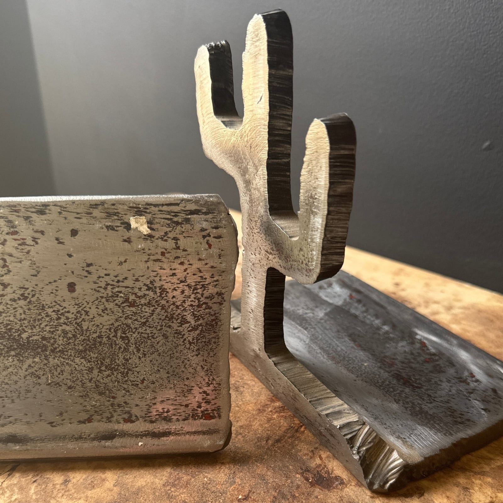 Torchcut Heavy Steel Vintage Cactii Bookends - Monte Visión