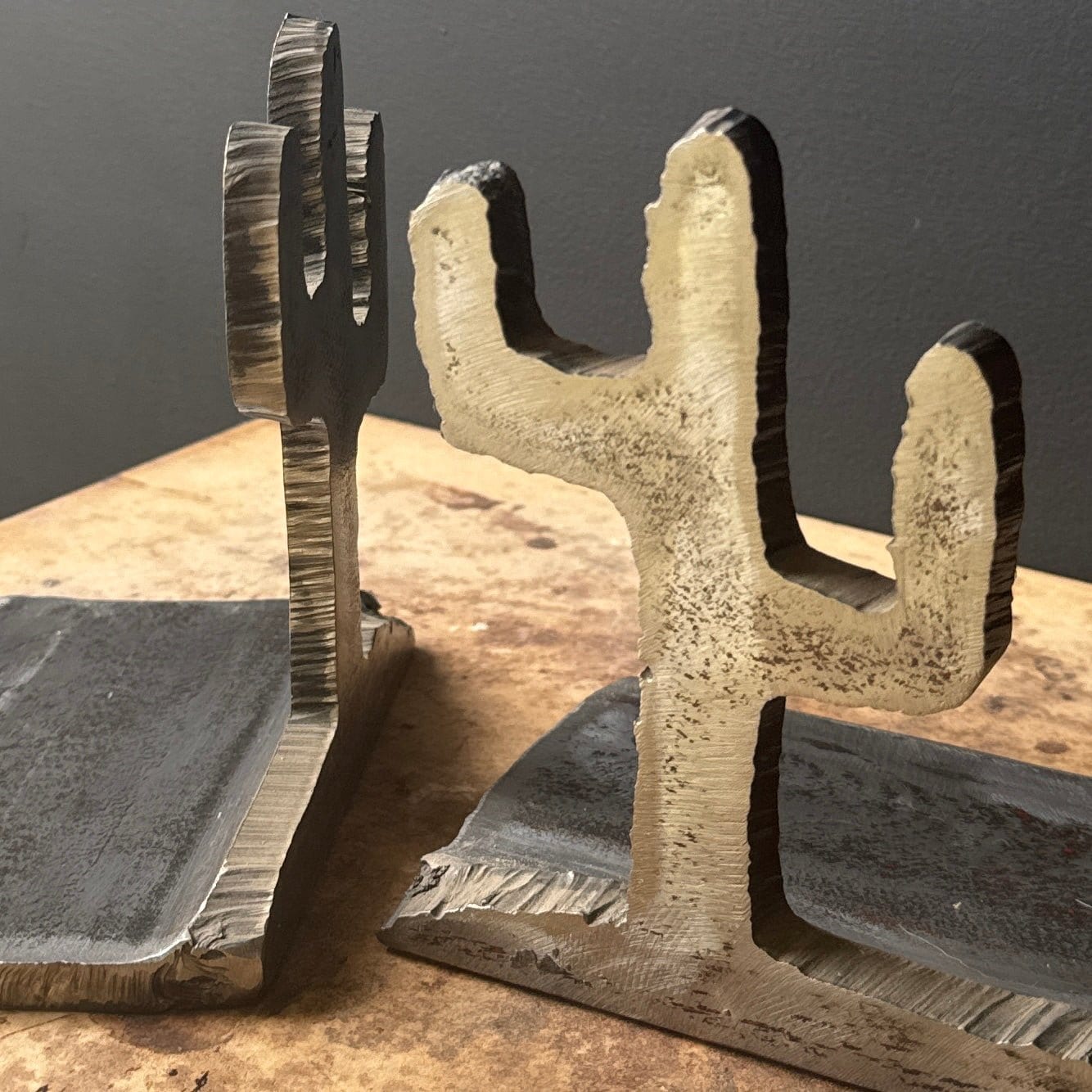 Torchcut Heavy Steel Vintage Cactii Bookends - Monte Visión