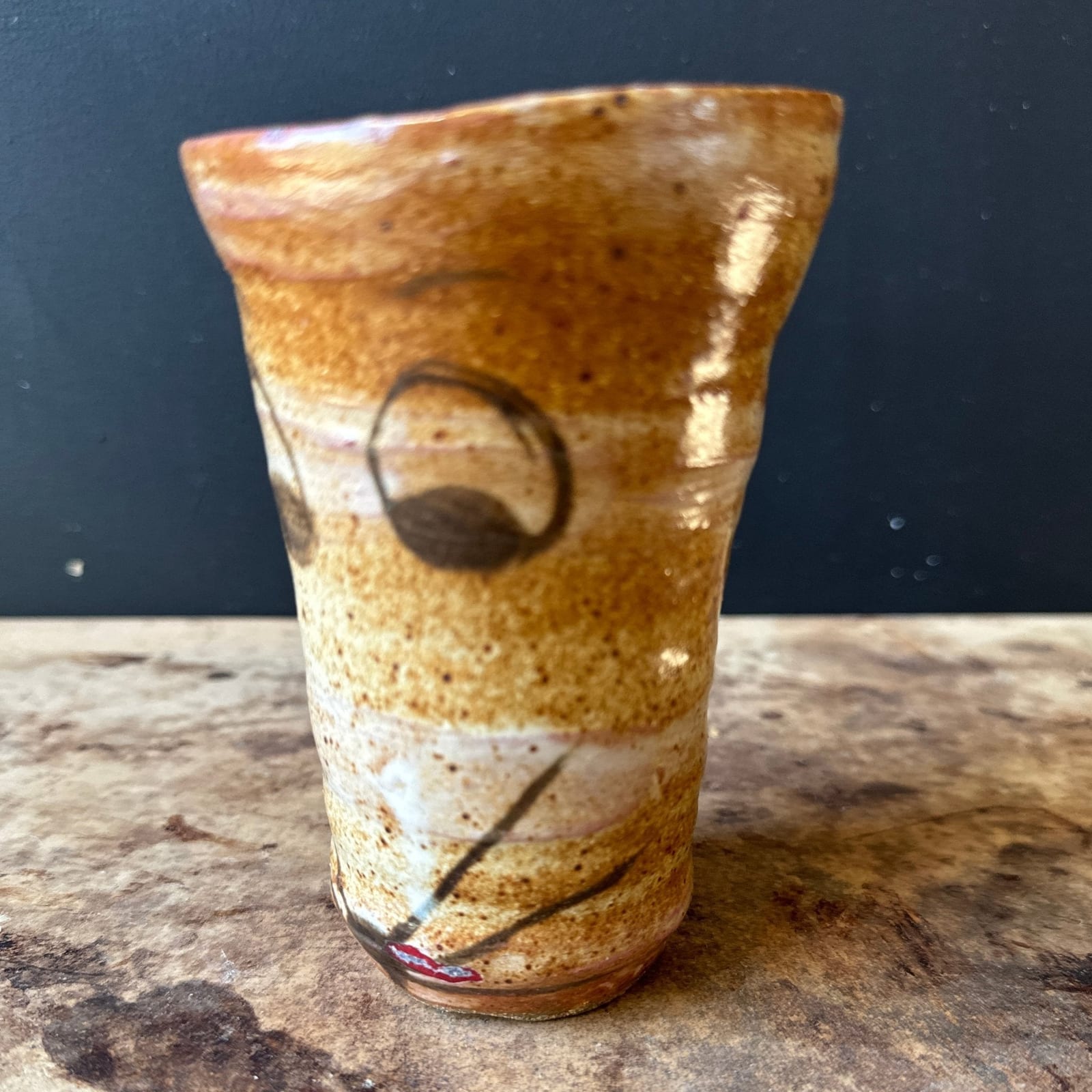 Vintage Animal Face Studio Pottery Cup - Monte Visión