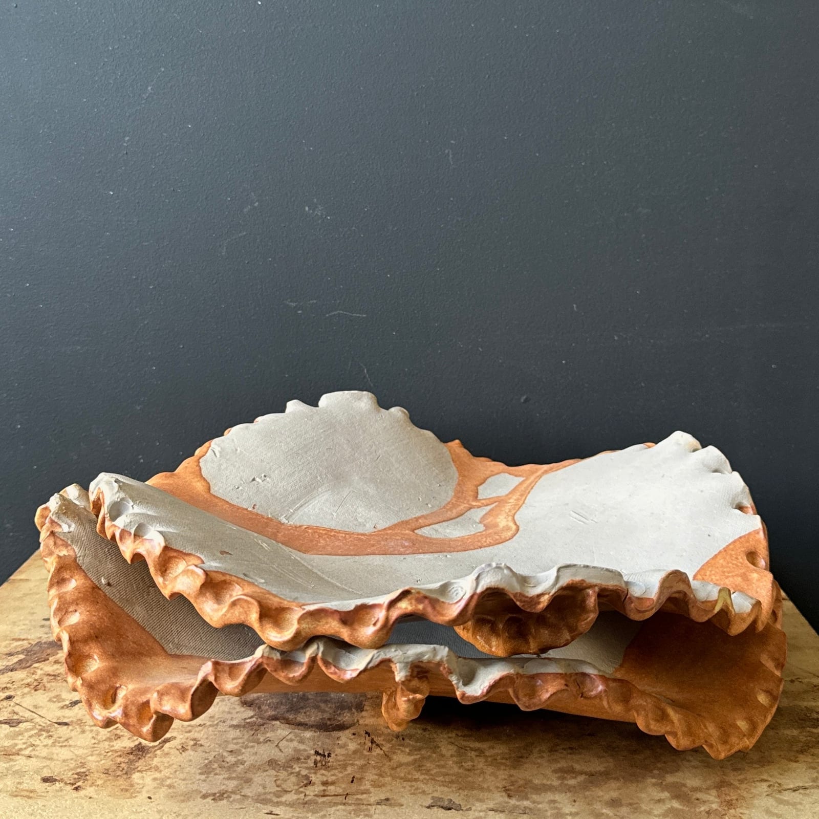 Vintage Artist-Made Crinkle Edge Catchalls- Set of 2 - Monte Visión