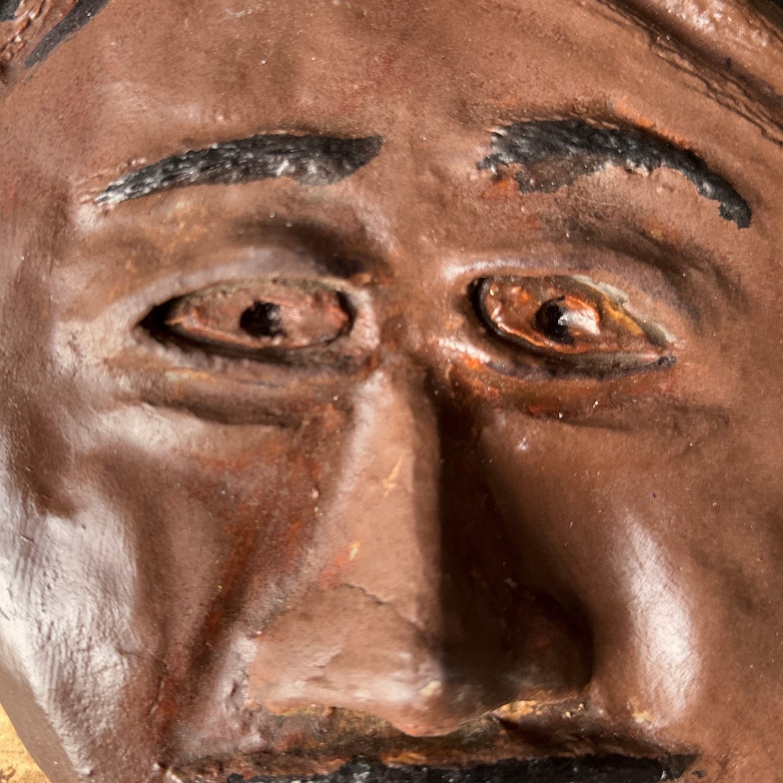 Vintage Artist- Made Plaster Man Face Wall Plaque #1 - Monte Visión