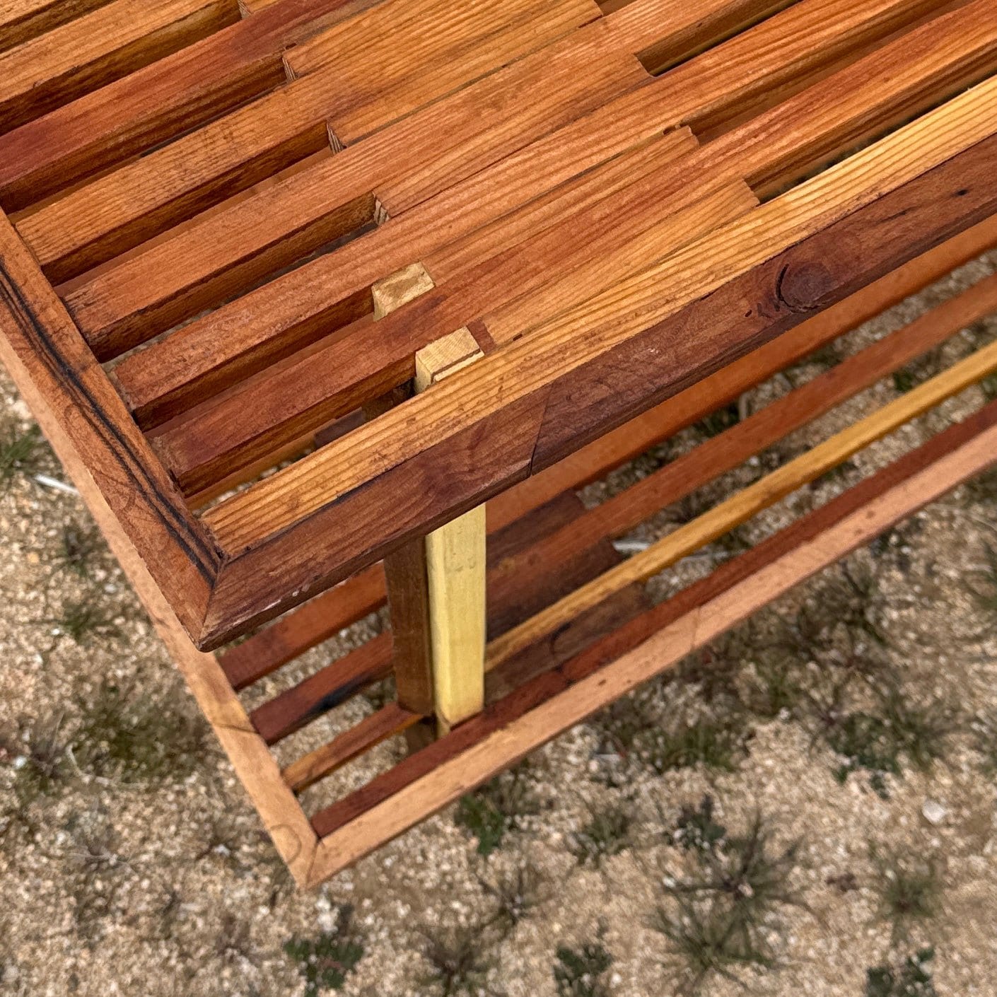 Vintage Artist-Made Wood Slat Coffee Table - Monte Visión