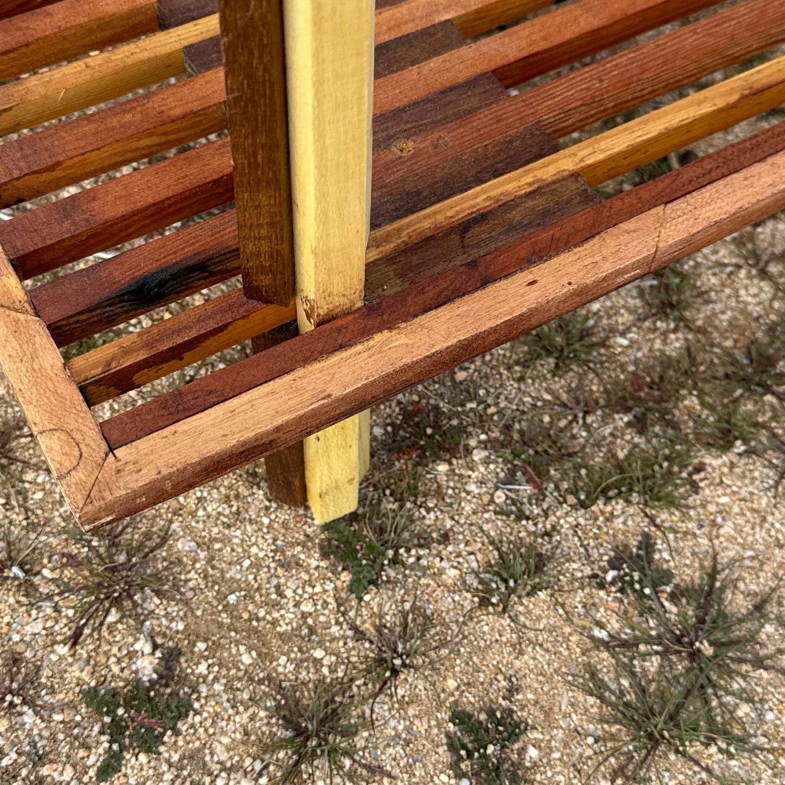 Vintage Artist-Made Wood Slat Coffee Table - Monte Visión