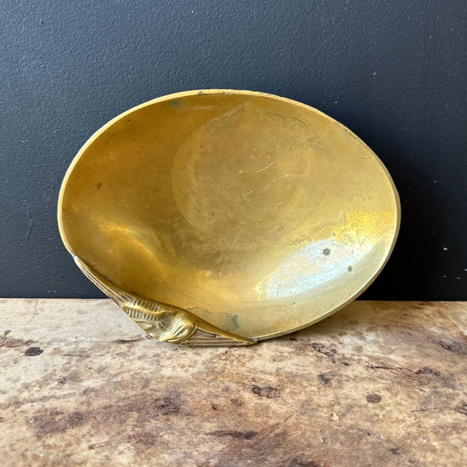 Vintage Brass Clam Catchall Tray - Monte Visión