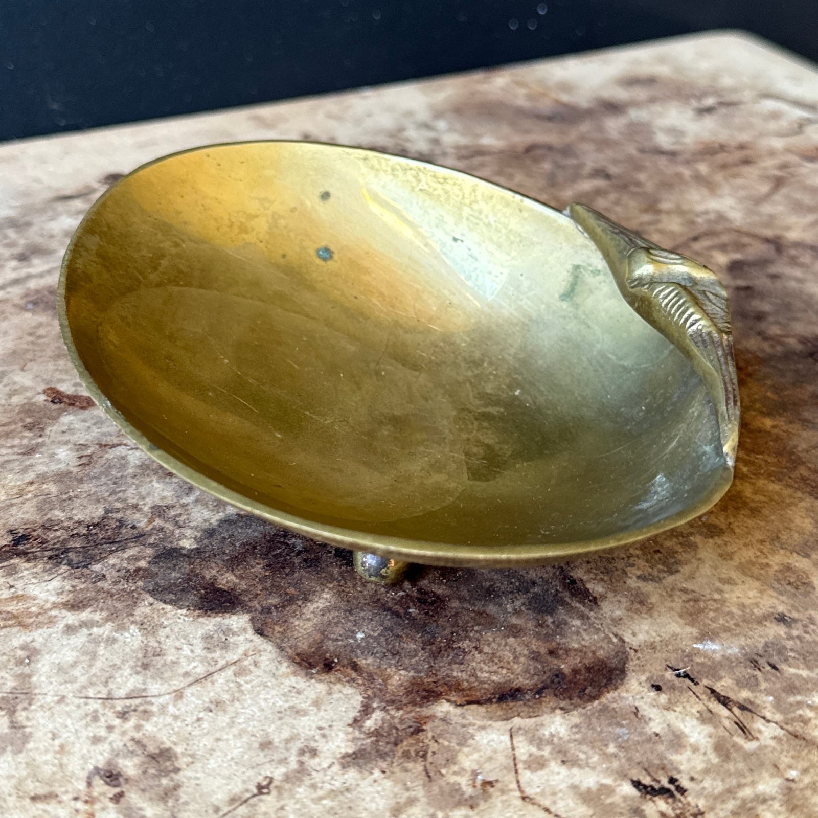 Vintage Brass Clam Catchall Tray - Monte Visión