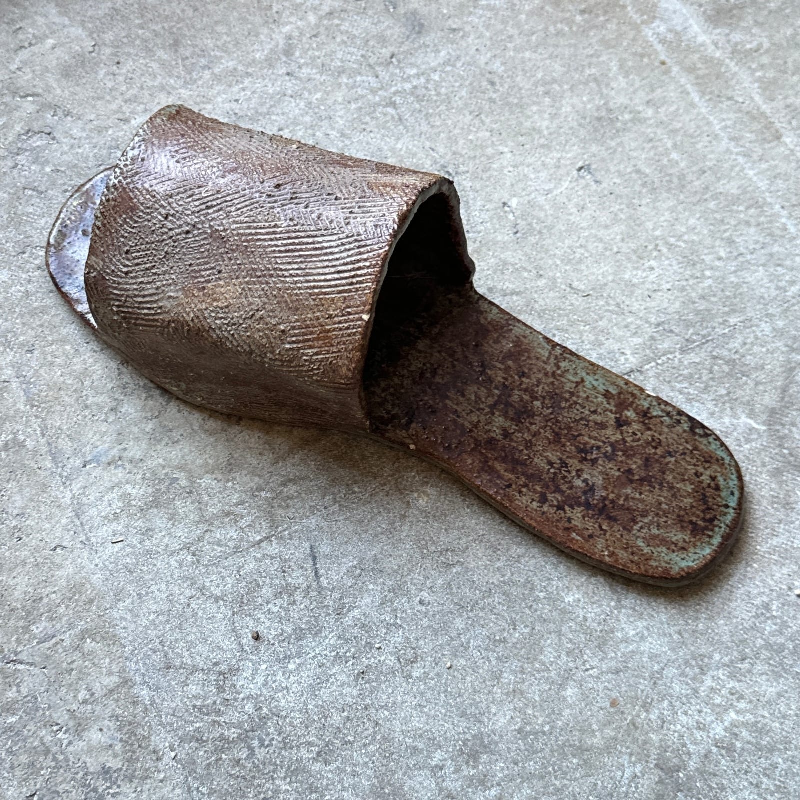 Vintage Brown Artist Made Ceramic Sandal - Monte Visión