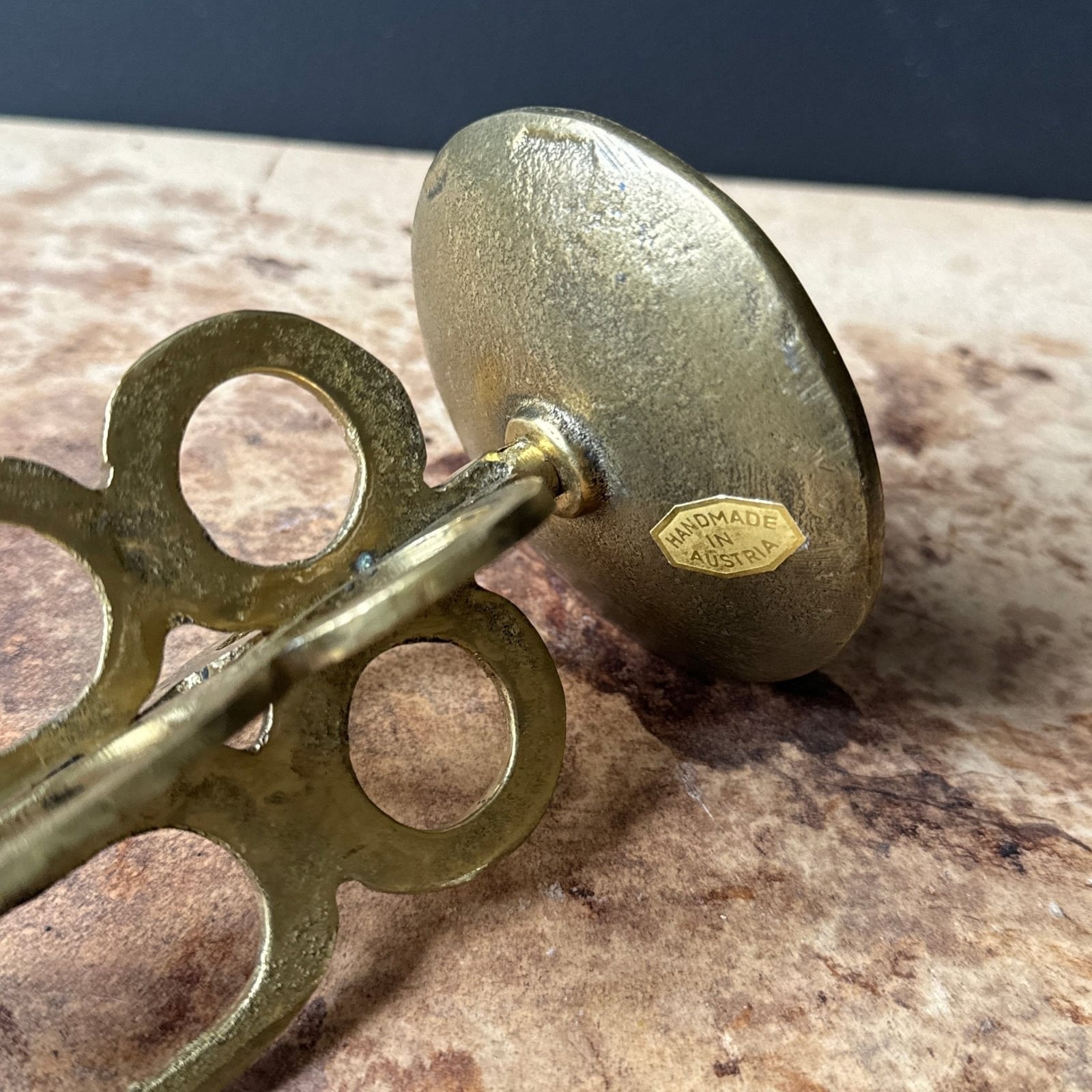 Vintage Brutalist Austrian Bronze Single Candlestick - Monte Visión