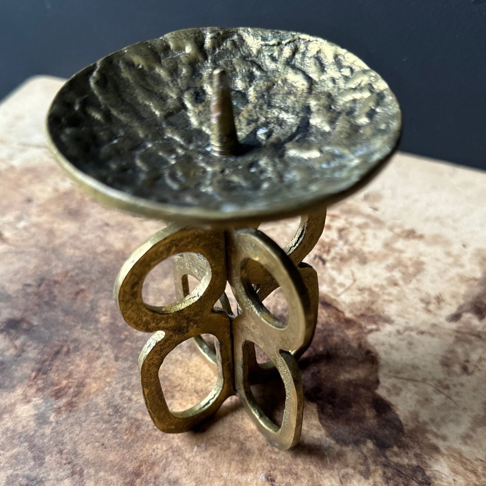 Vintage Brutalist Austrian Bronze Single Candlestick - Monte Visión